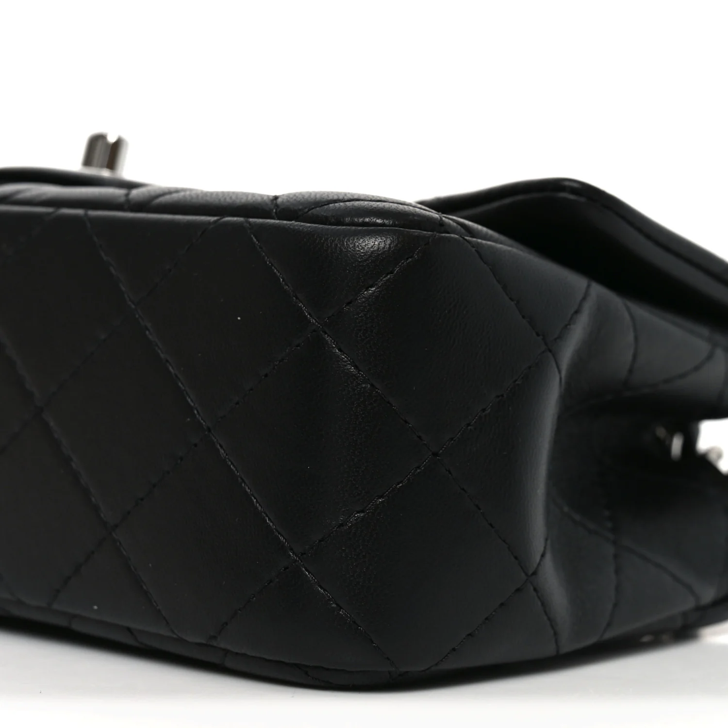 Lambskin Quilted Mini Rectangular Flap Black - Image 10