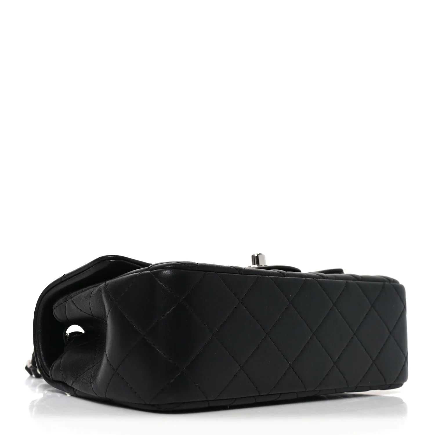 Lambskin Quilted Mini Rectangular Flap Black - Image 4