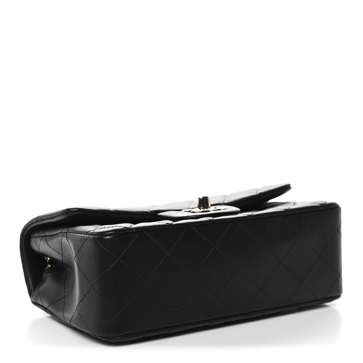 Lambskin Quilted Mini Rectangular Flap Black - Image 4
