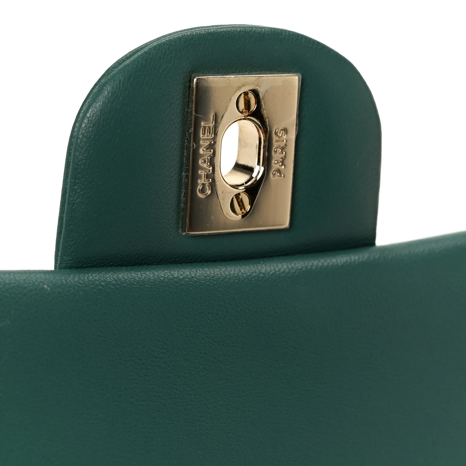 Lambskin Quilted Mini Rectangular Flap Dark Green - Image 7
