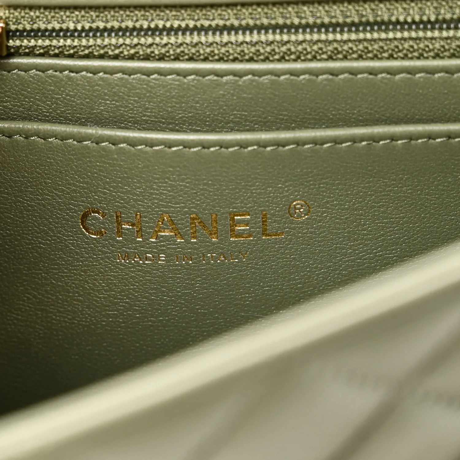Lambskin Quilted Mini Rectangular Flap Green - Image 6