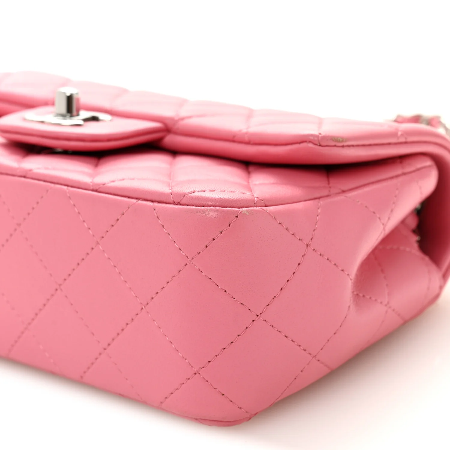 Lambskin Quilted Mini Rectangular Flap Pink - Image 10