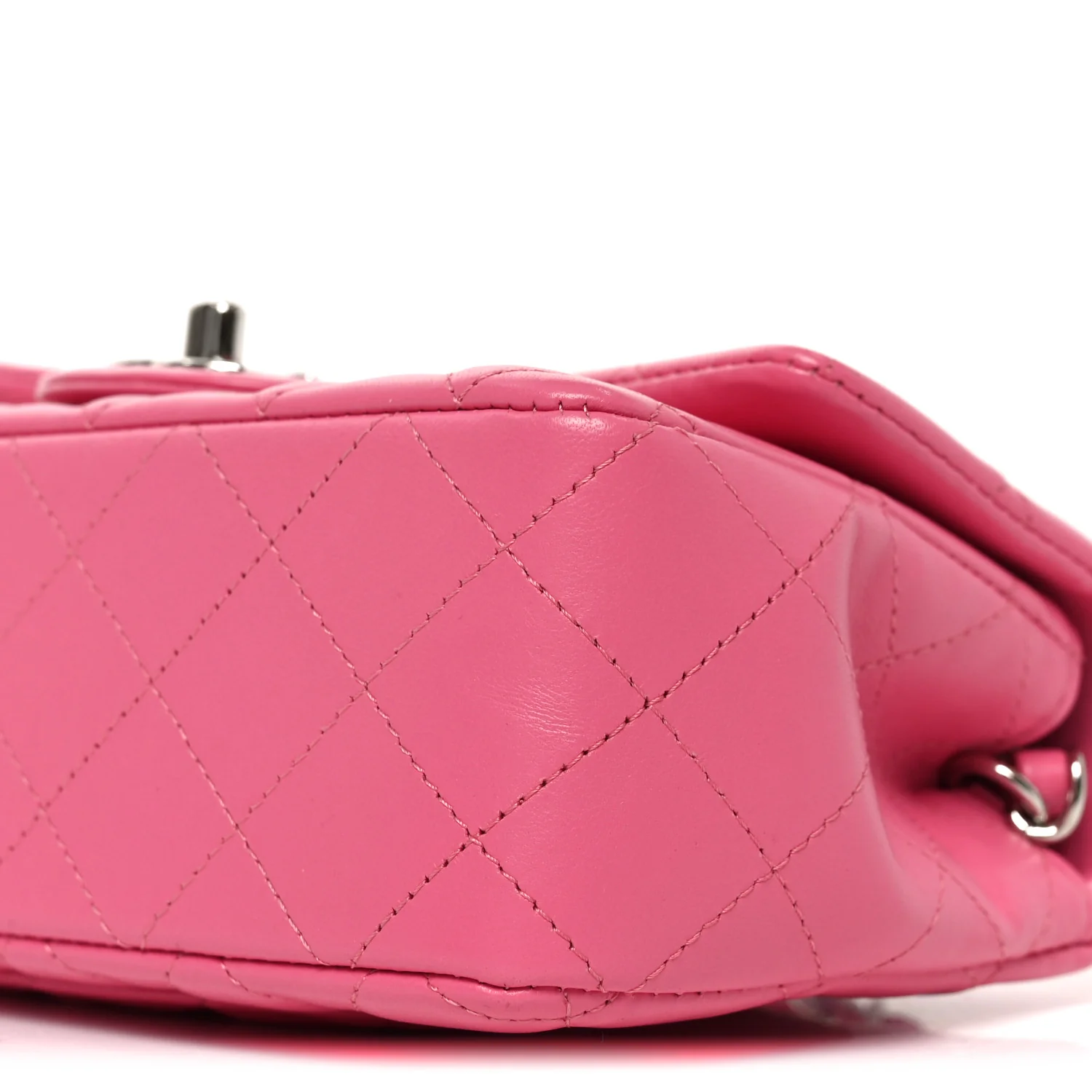 Lambskin Quilted Mini Rectangular Flap Pink - Image 10