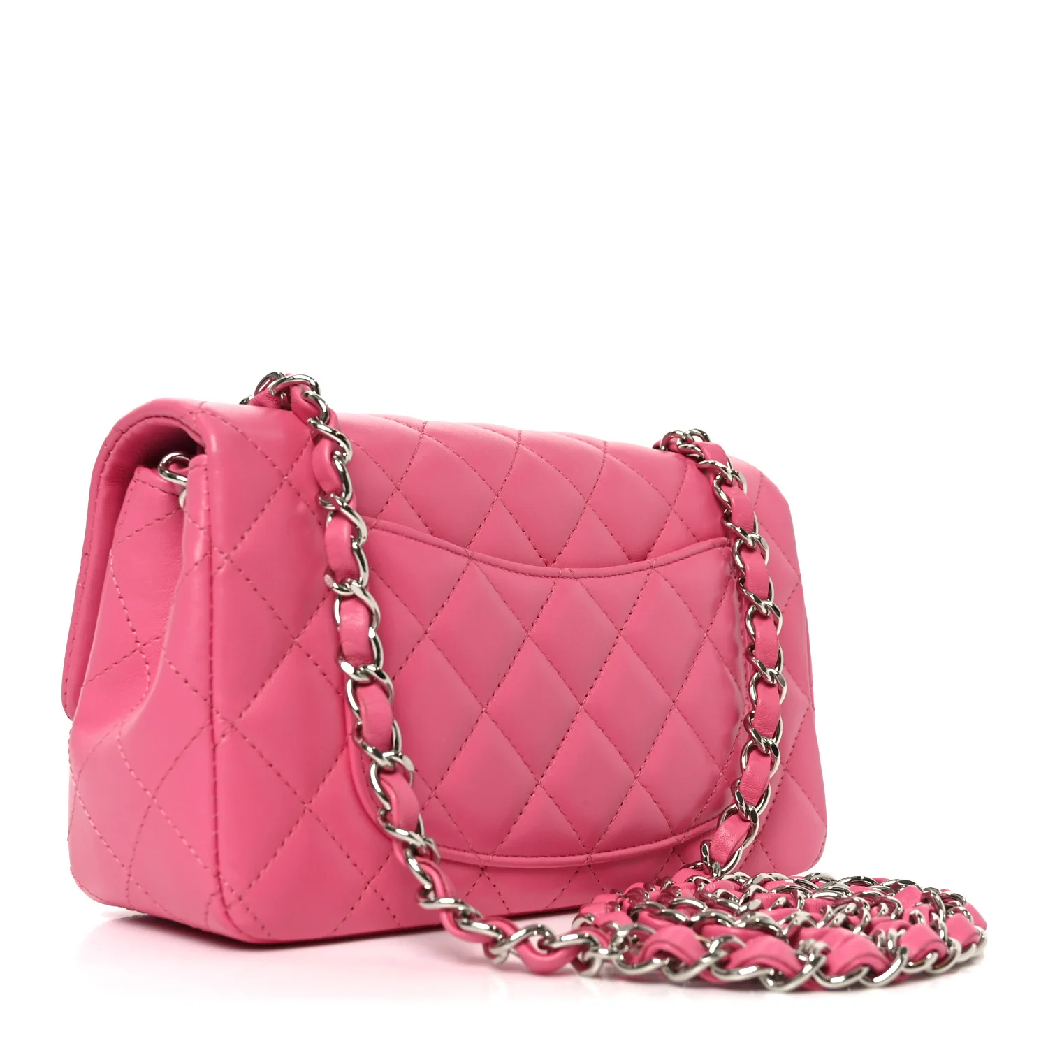 Lambskin Quilted Mini Rectangular Flap Pink - Image 3