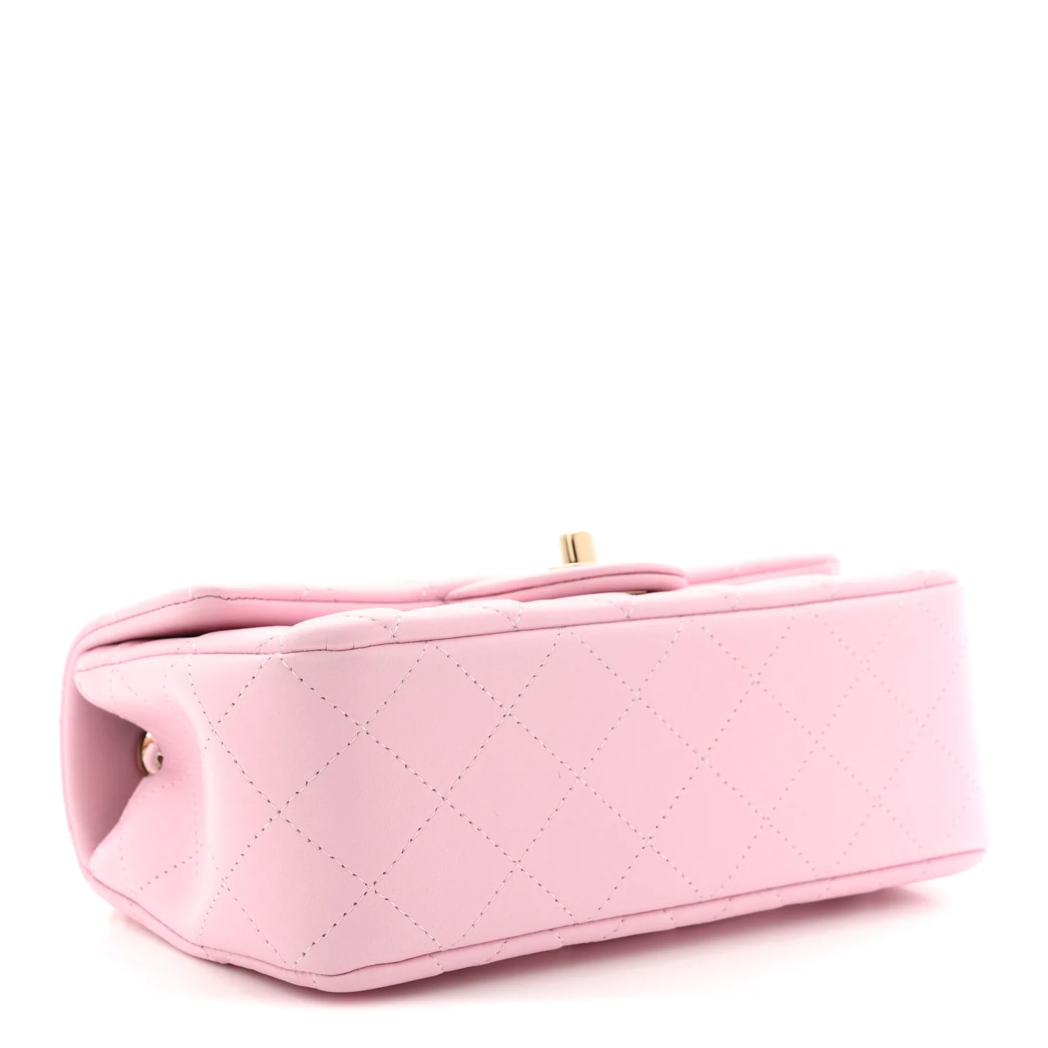 Lambskin Quilted Mini Rectangular Flap Pink - Image 4