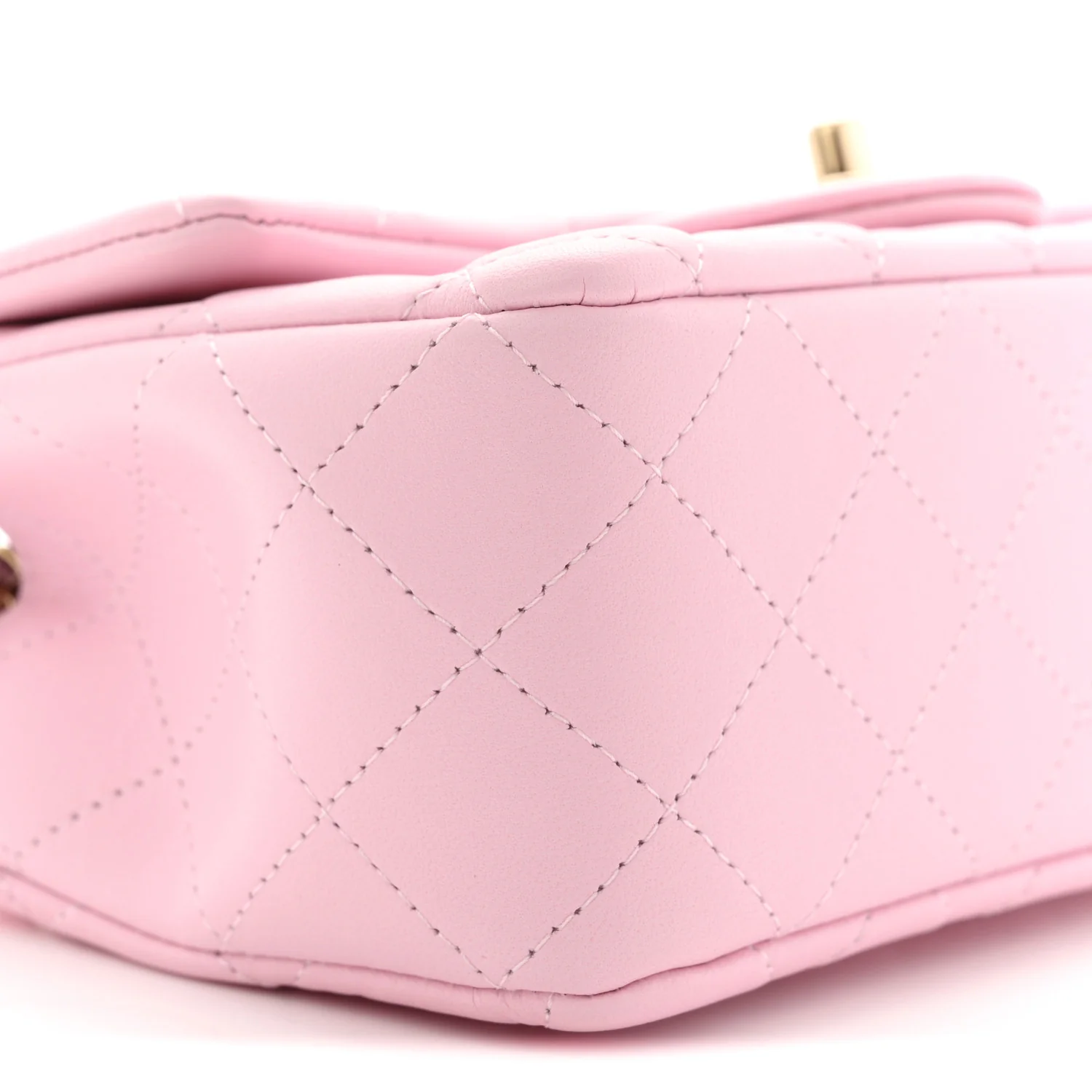 Lambskin Quilted Mini Rectangular Flap Pink - Image 9