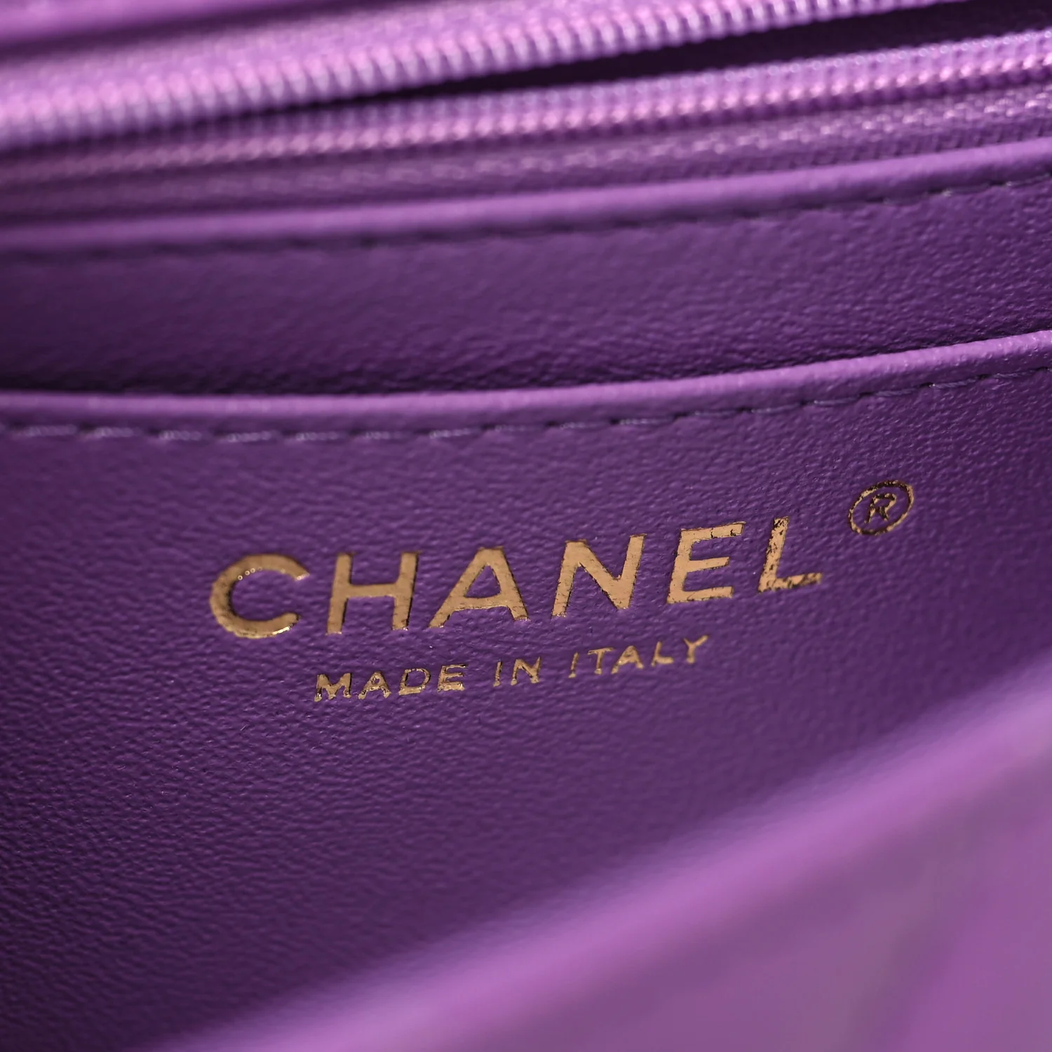 Lambskin Quilted Mini Rectangular Flap Purple - Image 6
