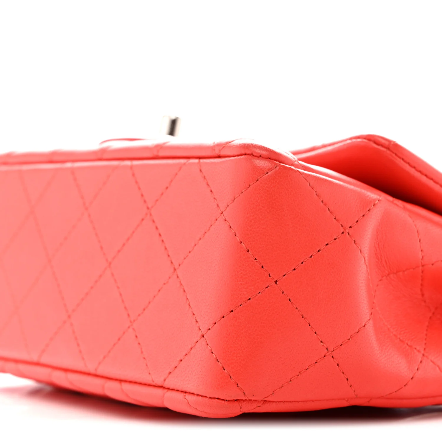 Lambskin Quilted Mini Rectangular Flap Red - Image 10
