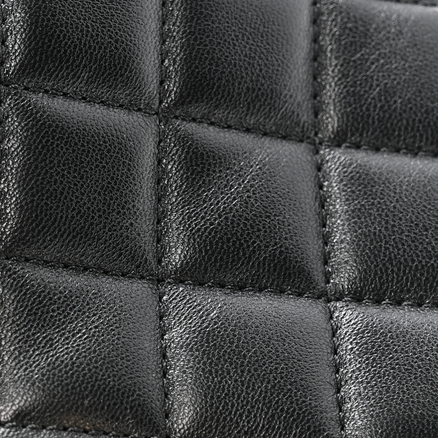 Lambskin Quilted Mini Rectangular Pearl Crush Flap Black - Image 13