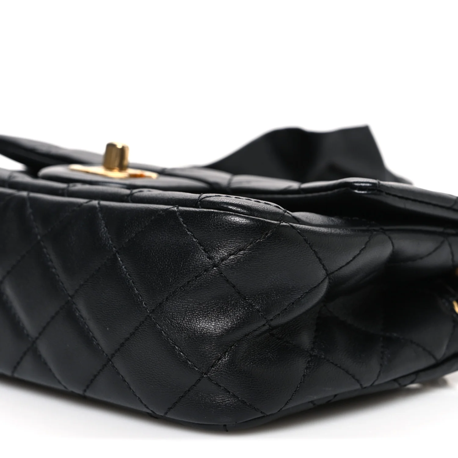 Lambskin Quilted Mini Romance Rectangular Flap Black - Image 10