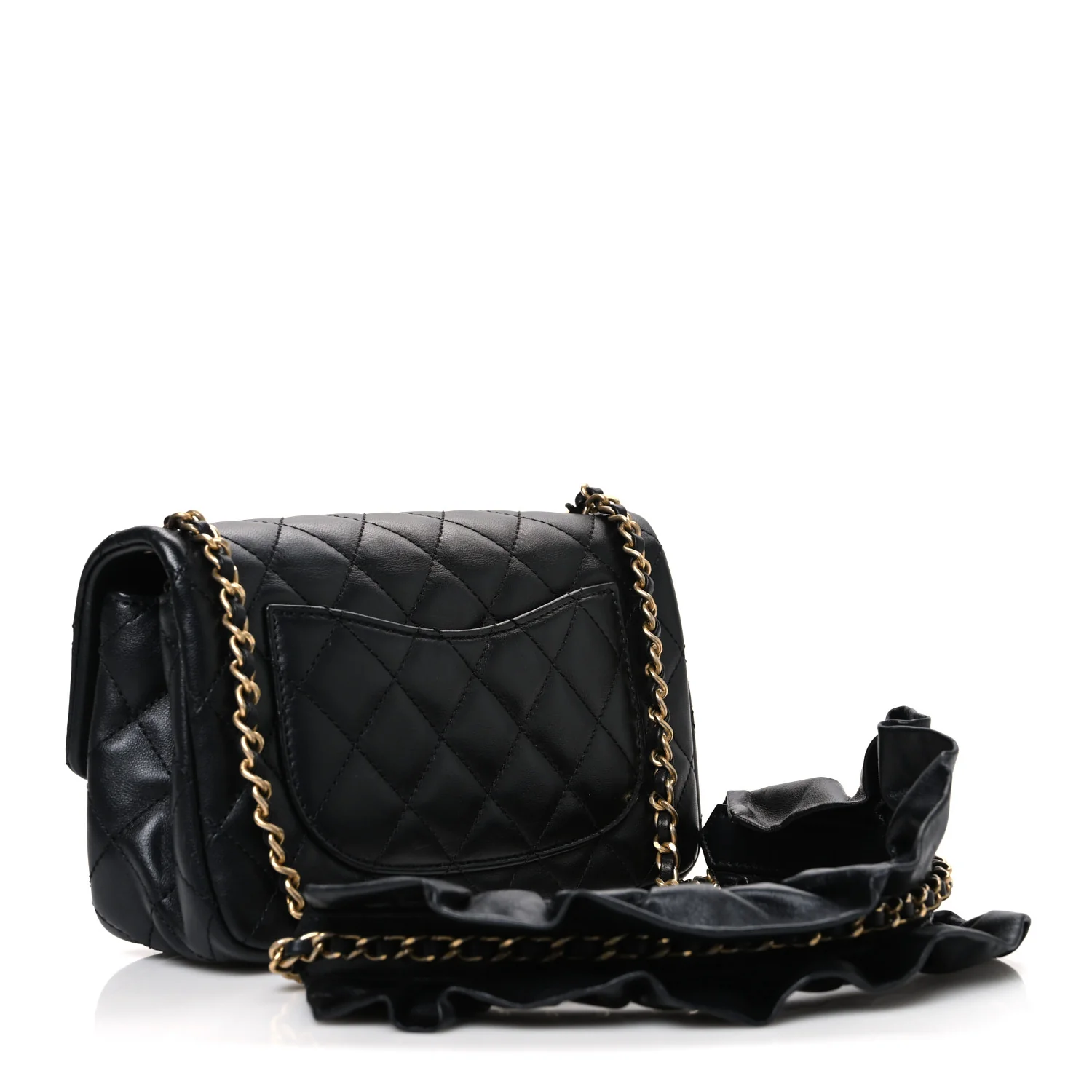 Lambskin Quilted Mini Romance Rectangular Flap Black - Image 3