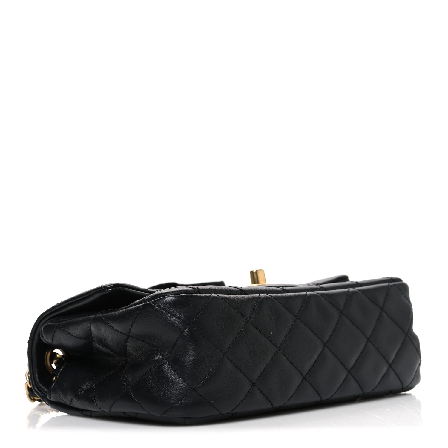 Lambskin Quilted Mini Romance Rectangular Flap Black - Image 4