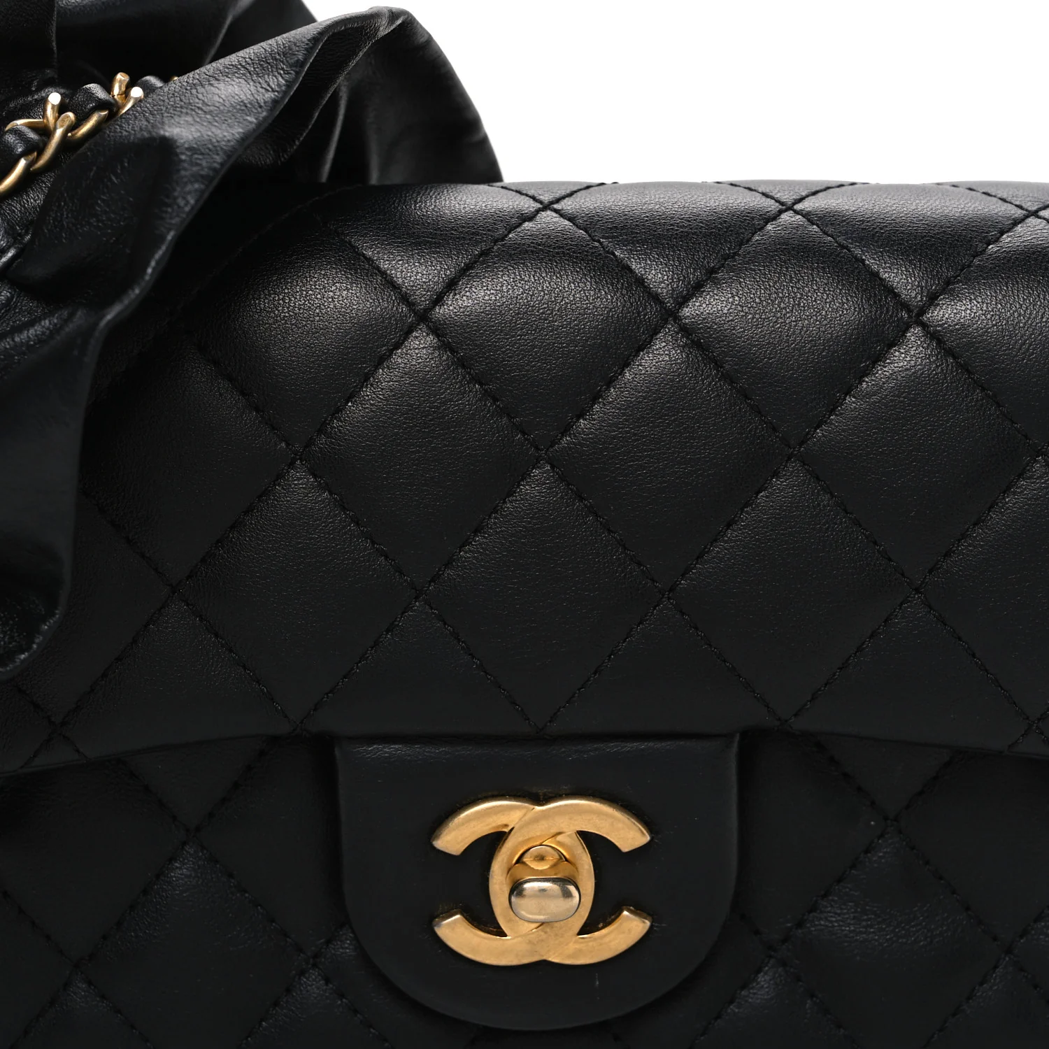 Lambskin Quilted Mini Romance Rectangular Flap Black - Image 8