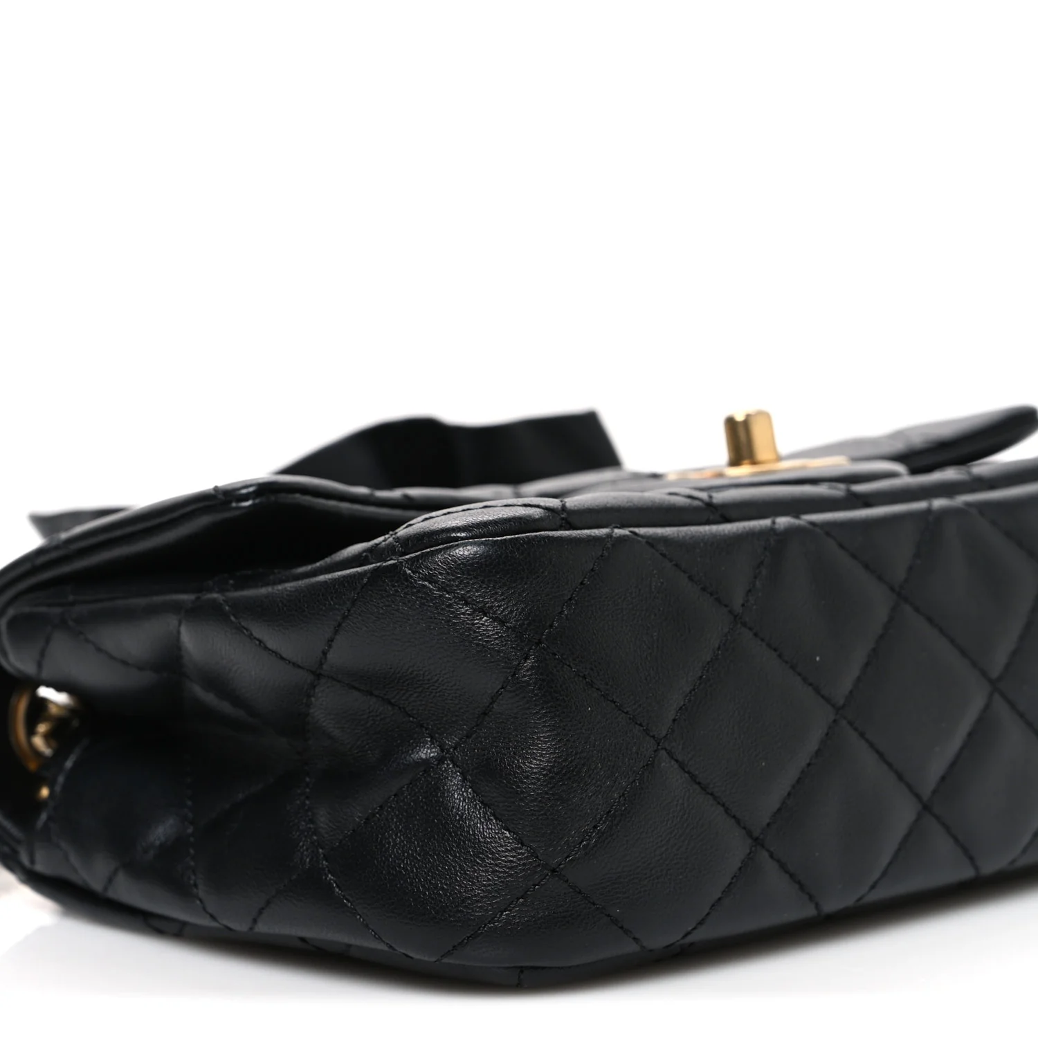 Lambskin Quilted Mini Romance Rectangular Flap Black - Image 9