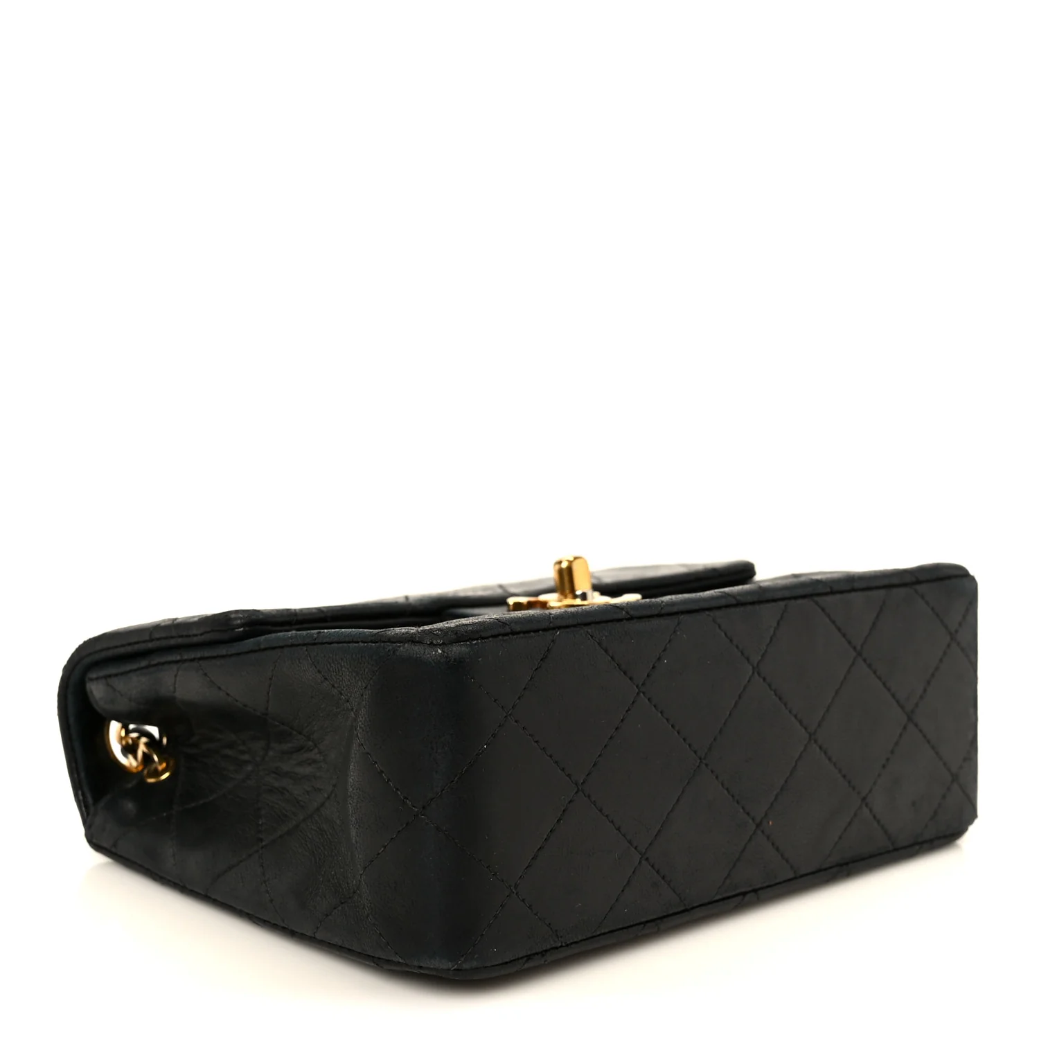 Lambskin Quilted Mini Square Flap Bag Black - Image 4