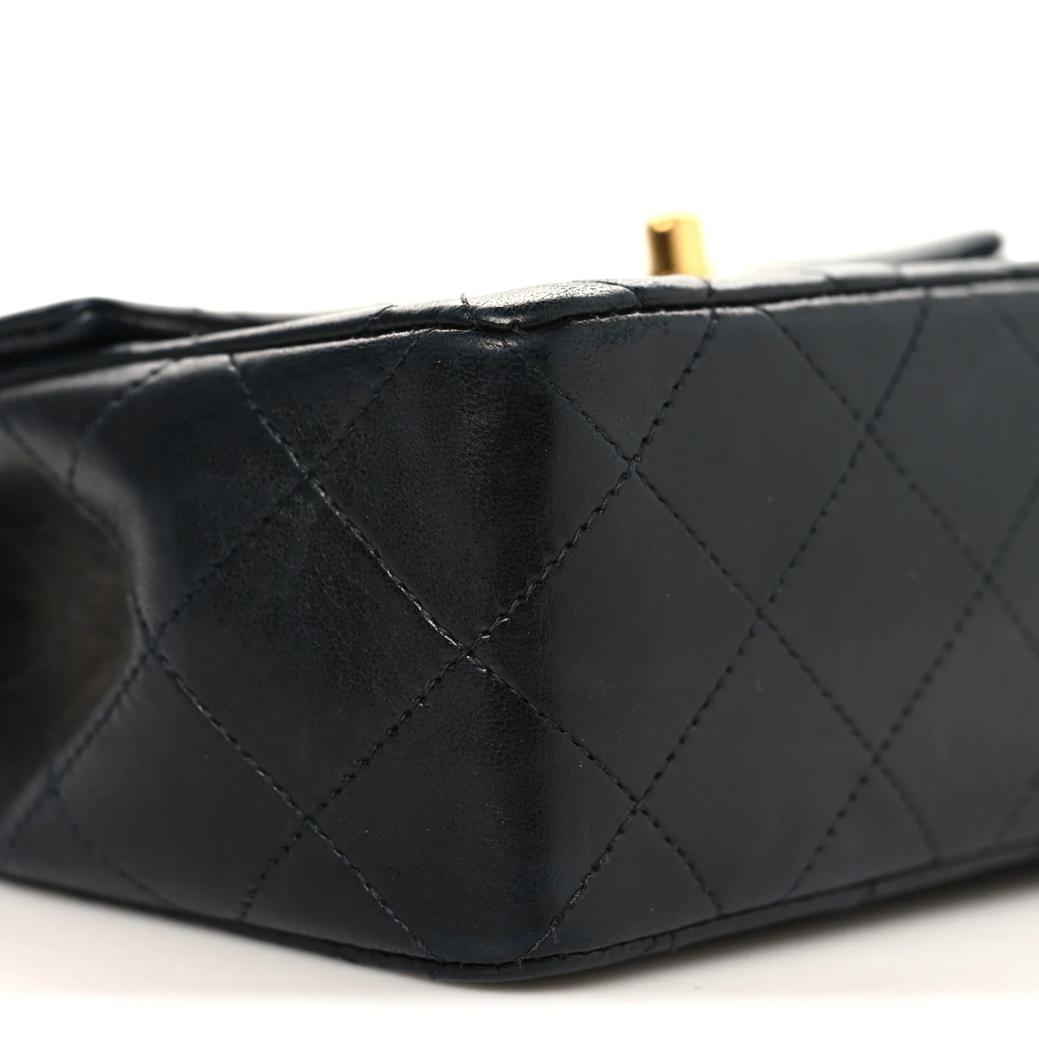 Lambskin Quilted Mini Square Flap Black - Image 9