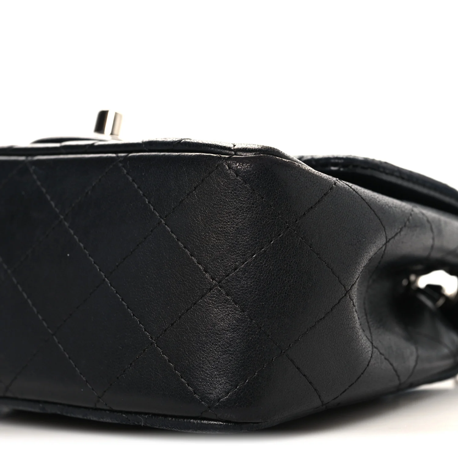Lambskin Quilted Mini Square Flap Black - Image 10