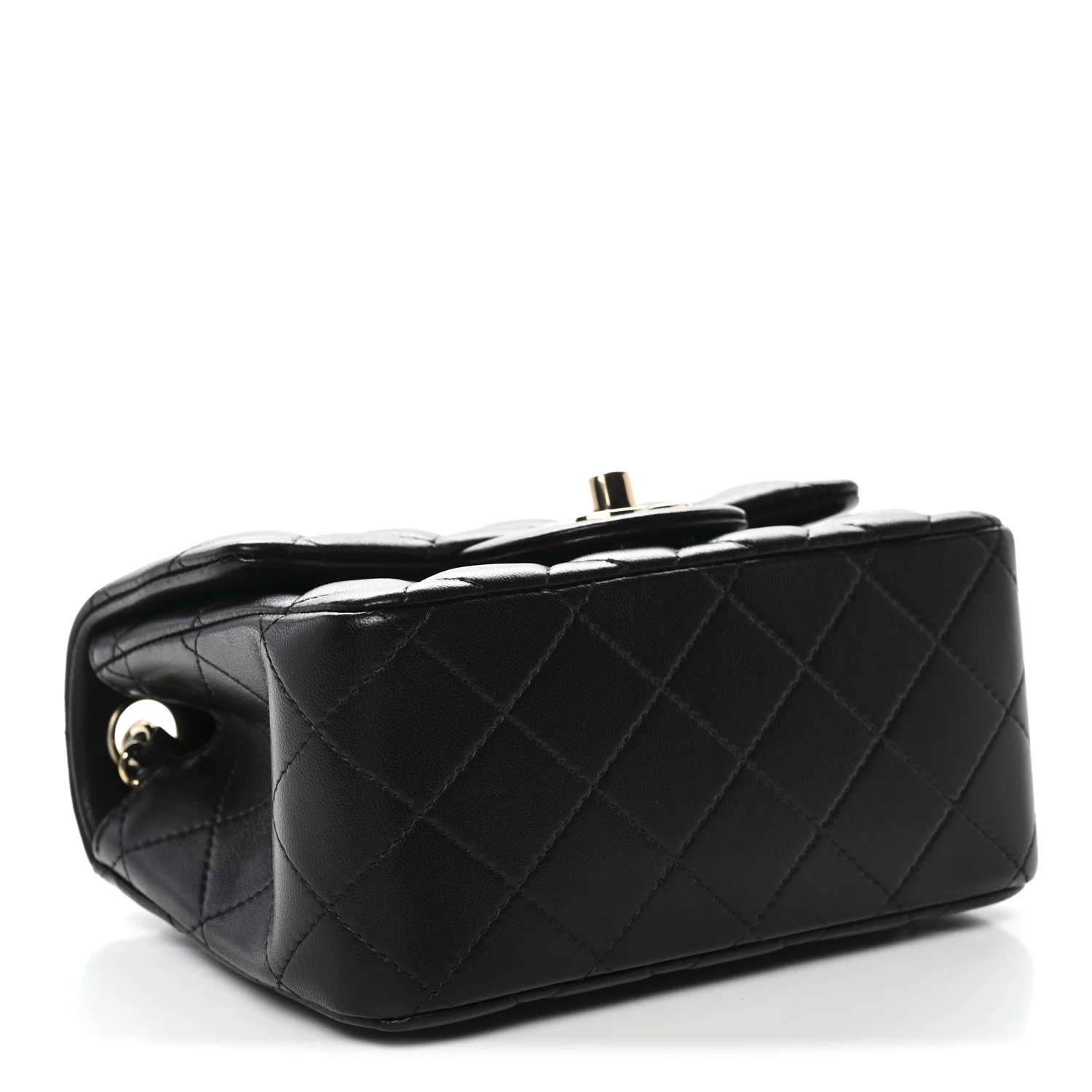 Lambskin Quilted Mini Square Flap Black - Image 4