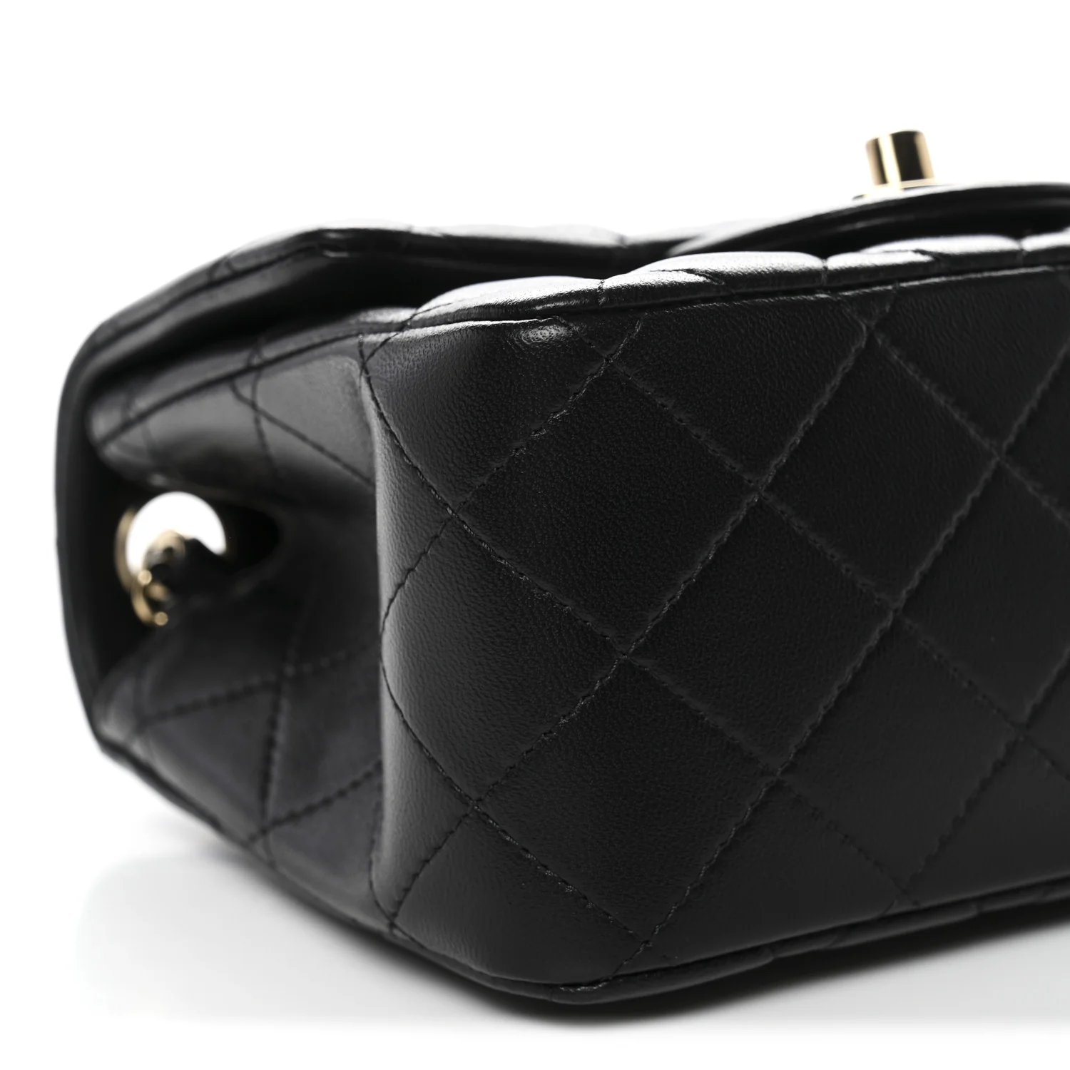 Lambskin Quilted Mini Square Flap Black - Image 9