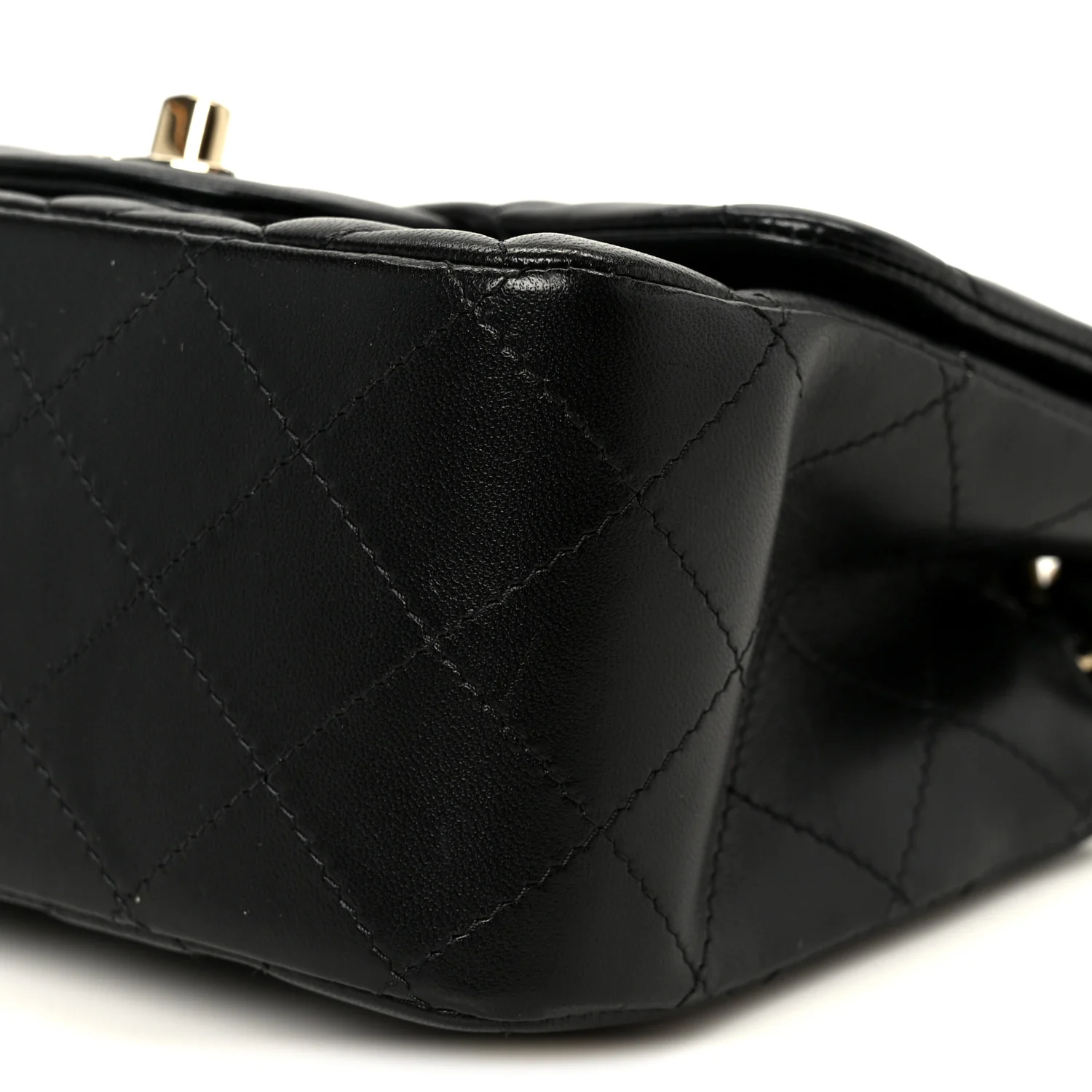 Lambskin Quilted Mini Square Flap Black - Image 10