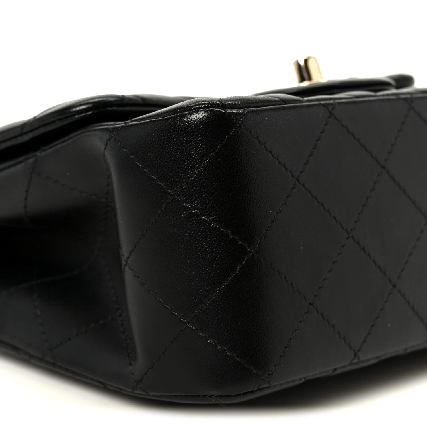 Lambskin Quilted Mini Square Flap Black - Image 9