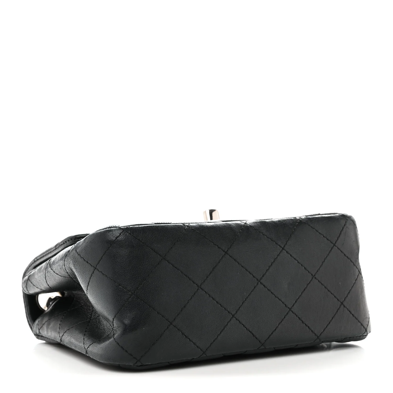 Lambskin Quilted Mini Square Flap Black - Image 3