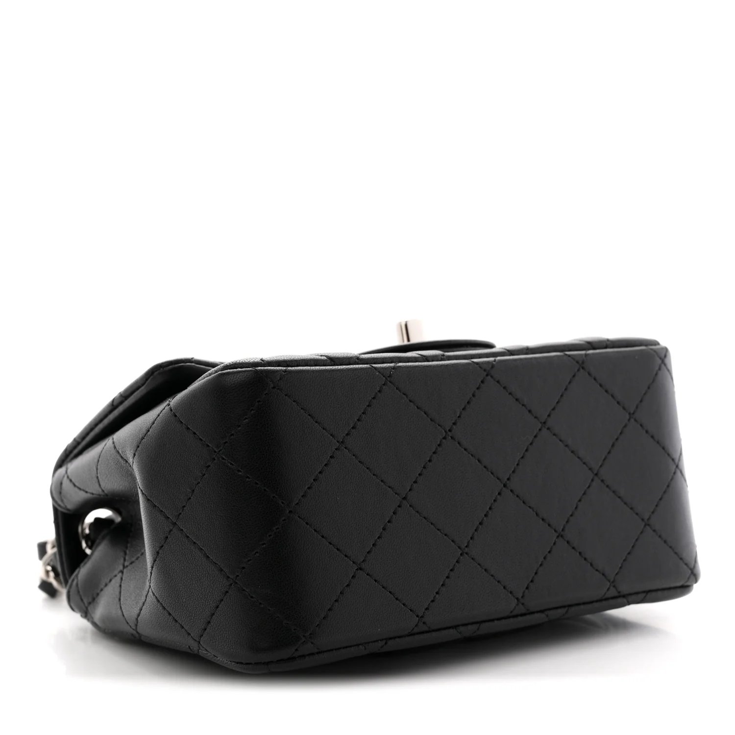 Lambskin Quilted Mini Square Flap Black - Image 4