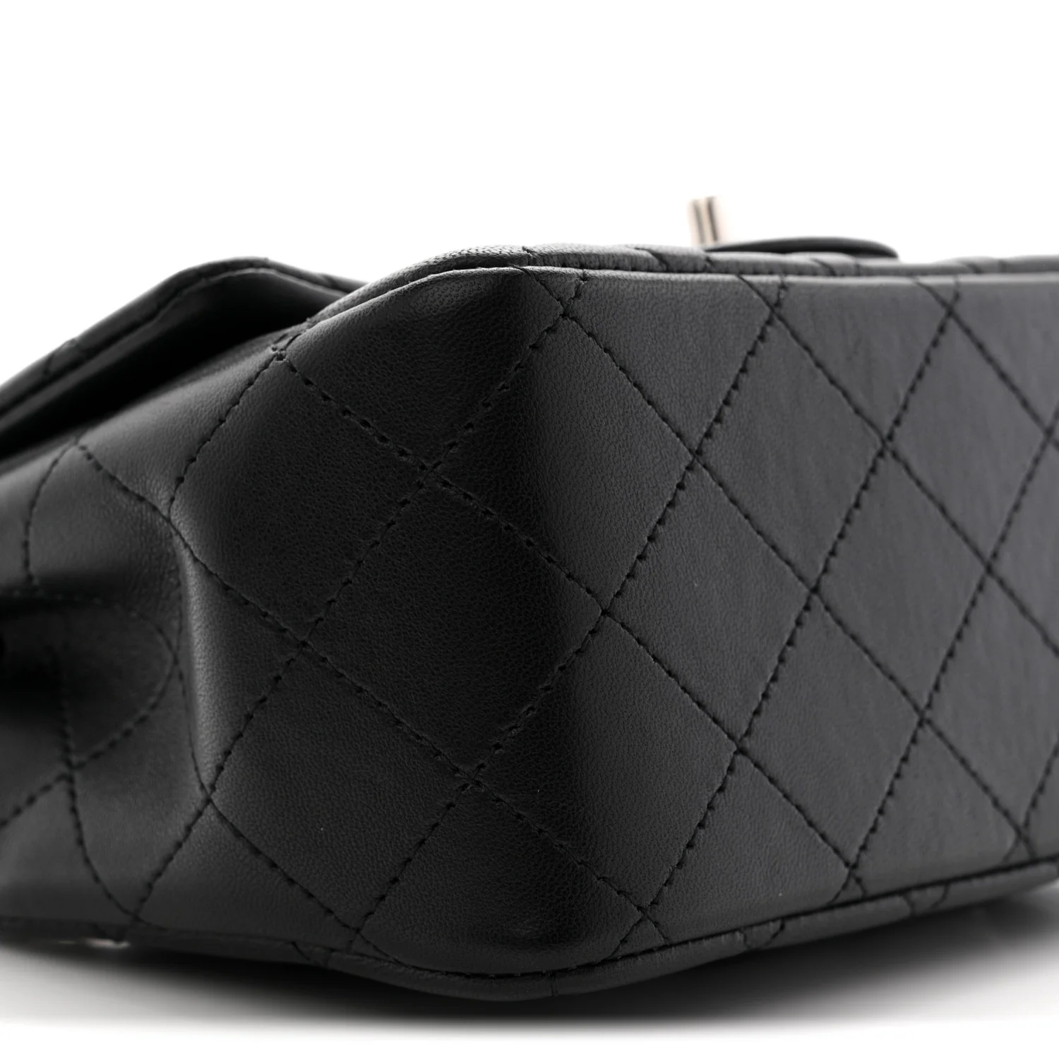 Lambskin Quilted Mini Square Flap Black - Image 9