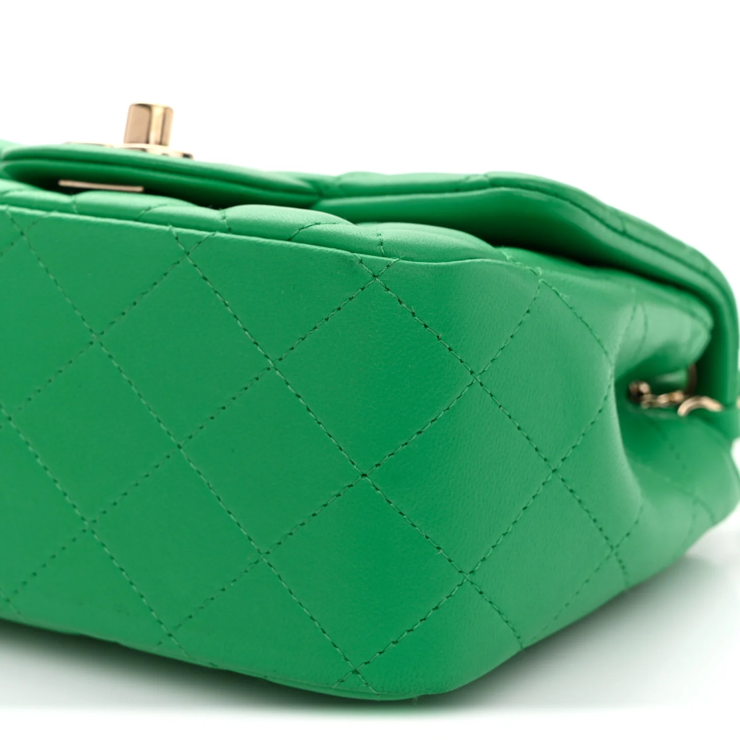 Lambskin Quilted Mini Square Flap Green - Image 10