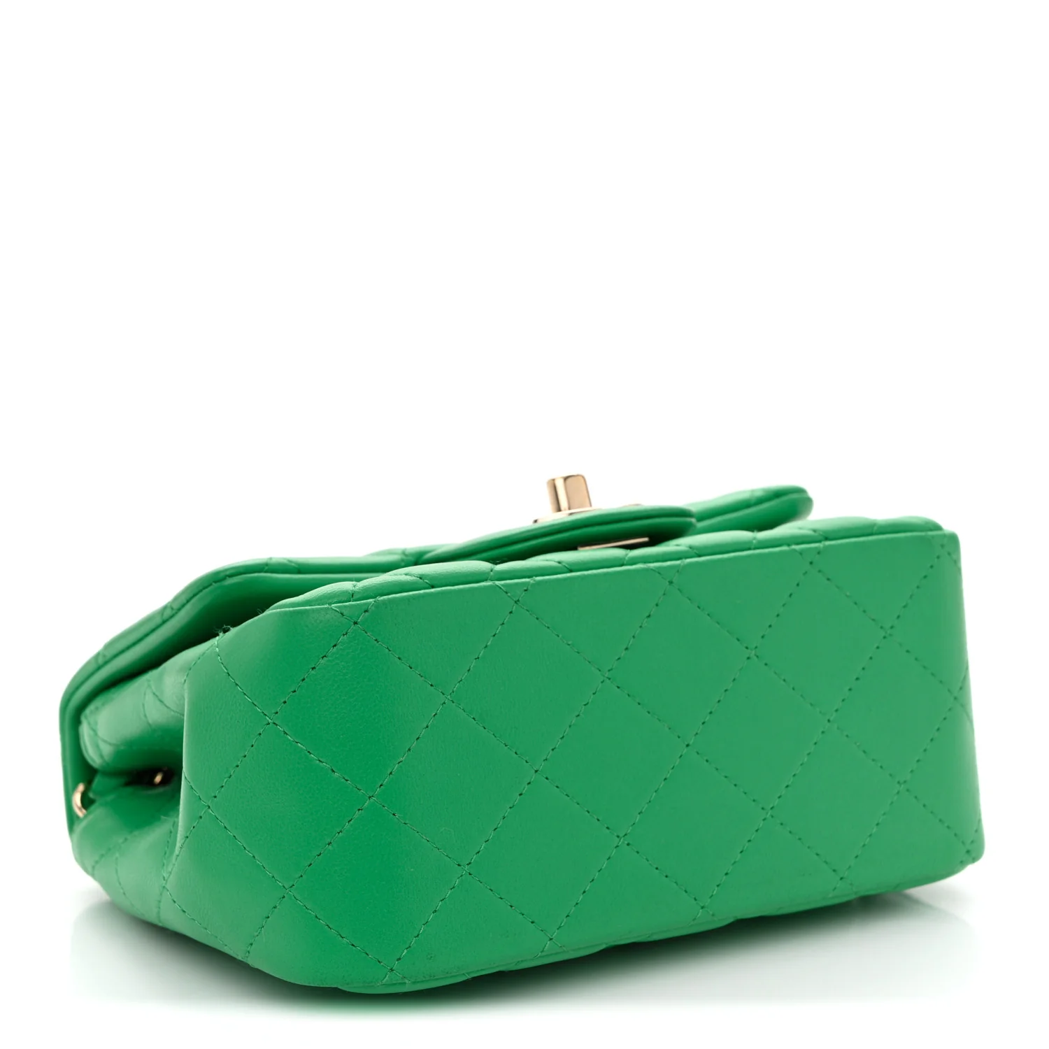 Lambskin Quilted Mini Square Flap Green - Image 4