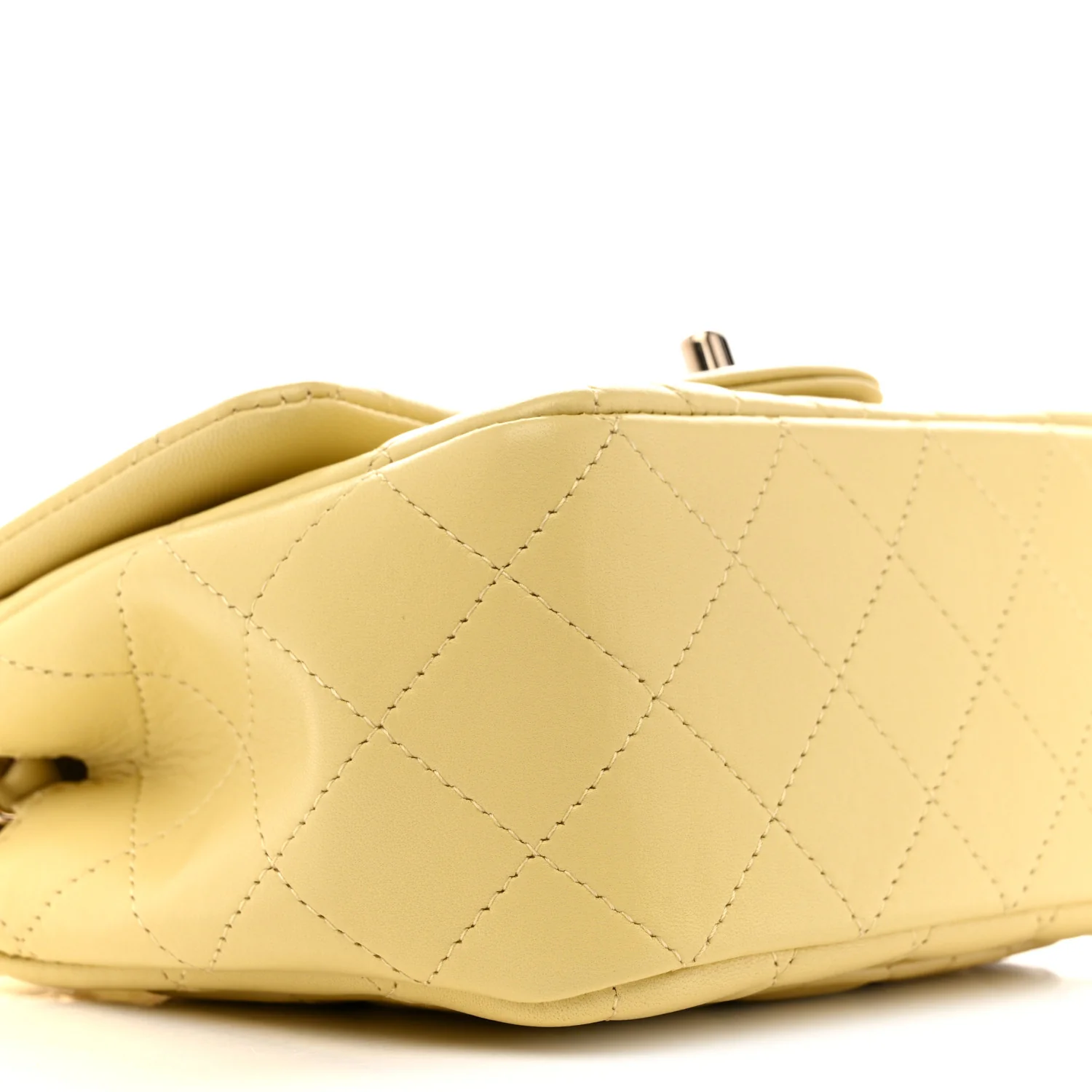 Lambskin Quilted Mini Square Flap Light Yellow - Image 9