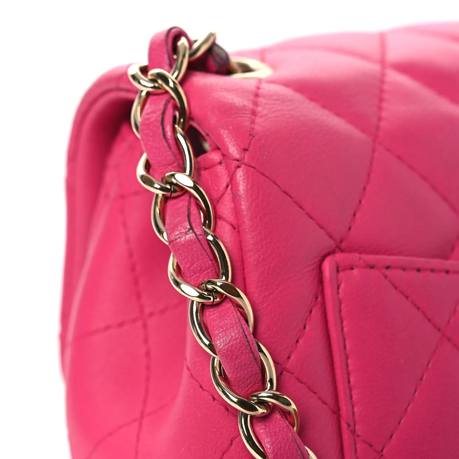 Lambskin Quilted Mini Square Flap Pink - Image 15