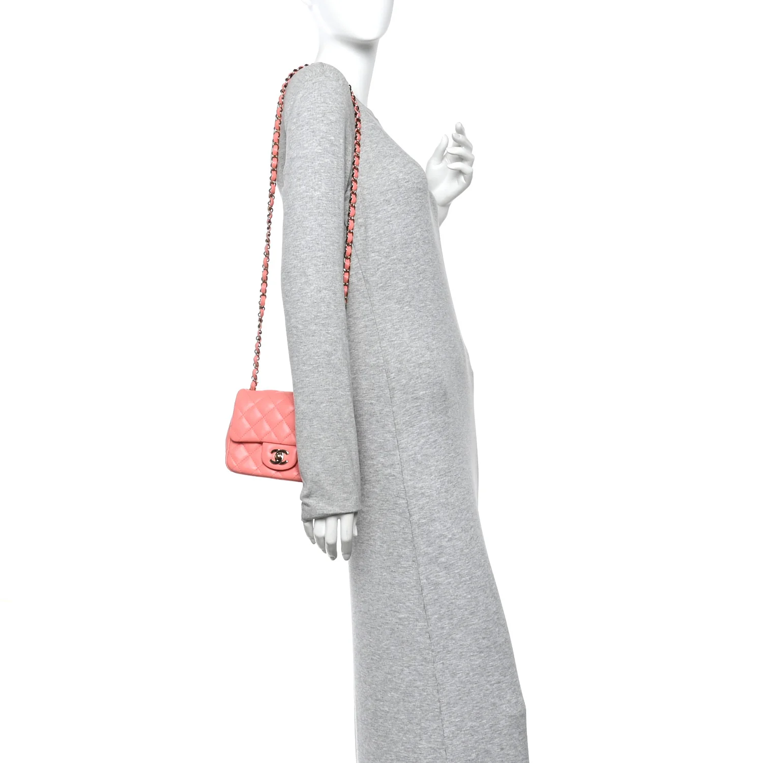 Lambskin Quilted Mini Square Flap Pink - Image 2