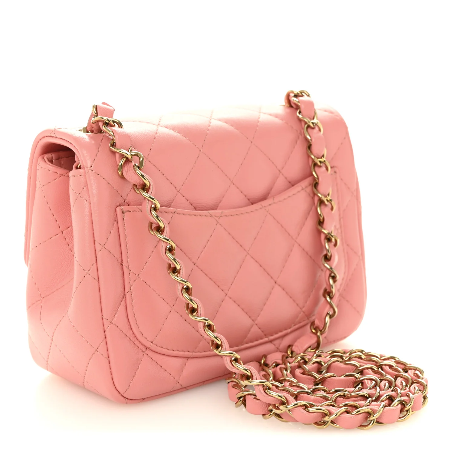 Lambskin Quilted Mini Square Flap Pink - Image 3