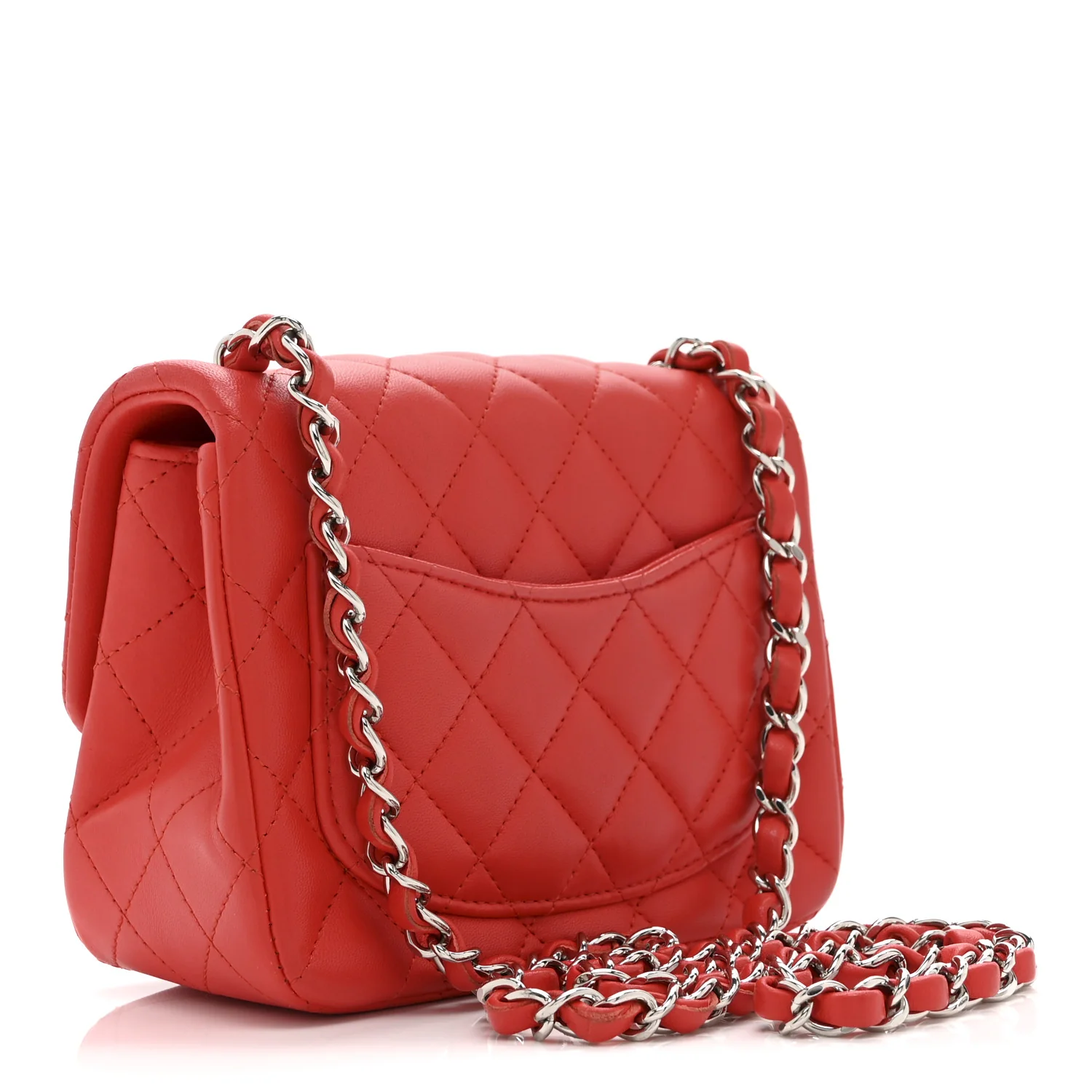 Lambskin Quilted Mini Square Flap Red - Image 3