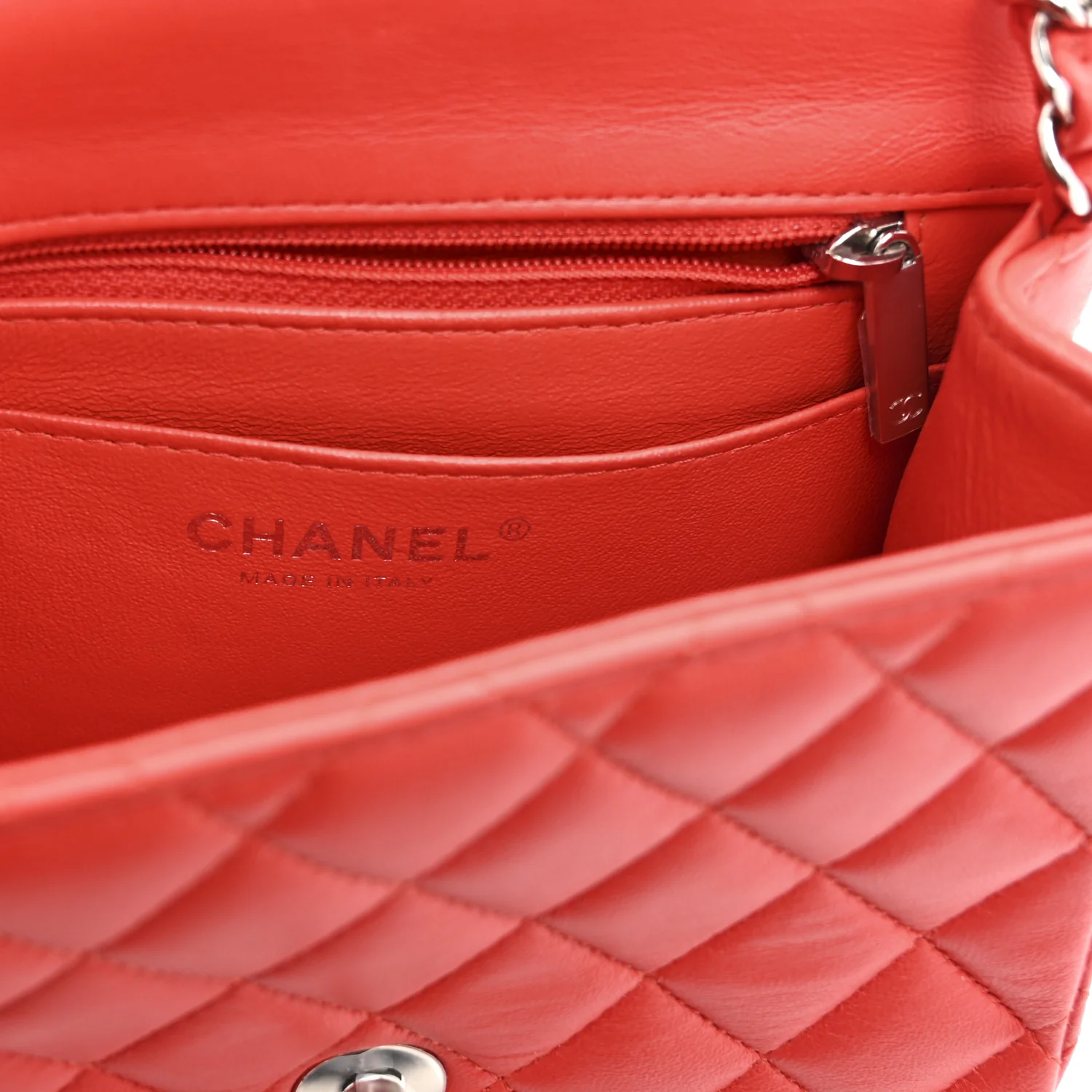 Lambskin Quilted Mini Square Flap Red - Image 6