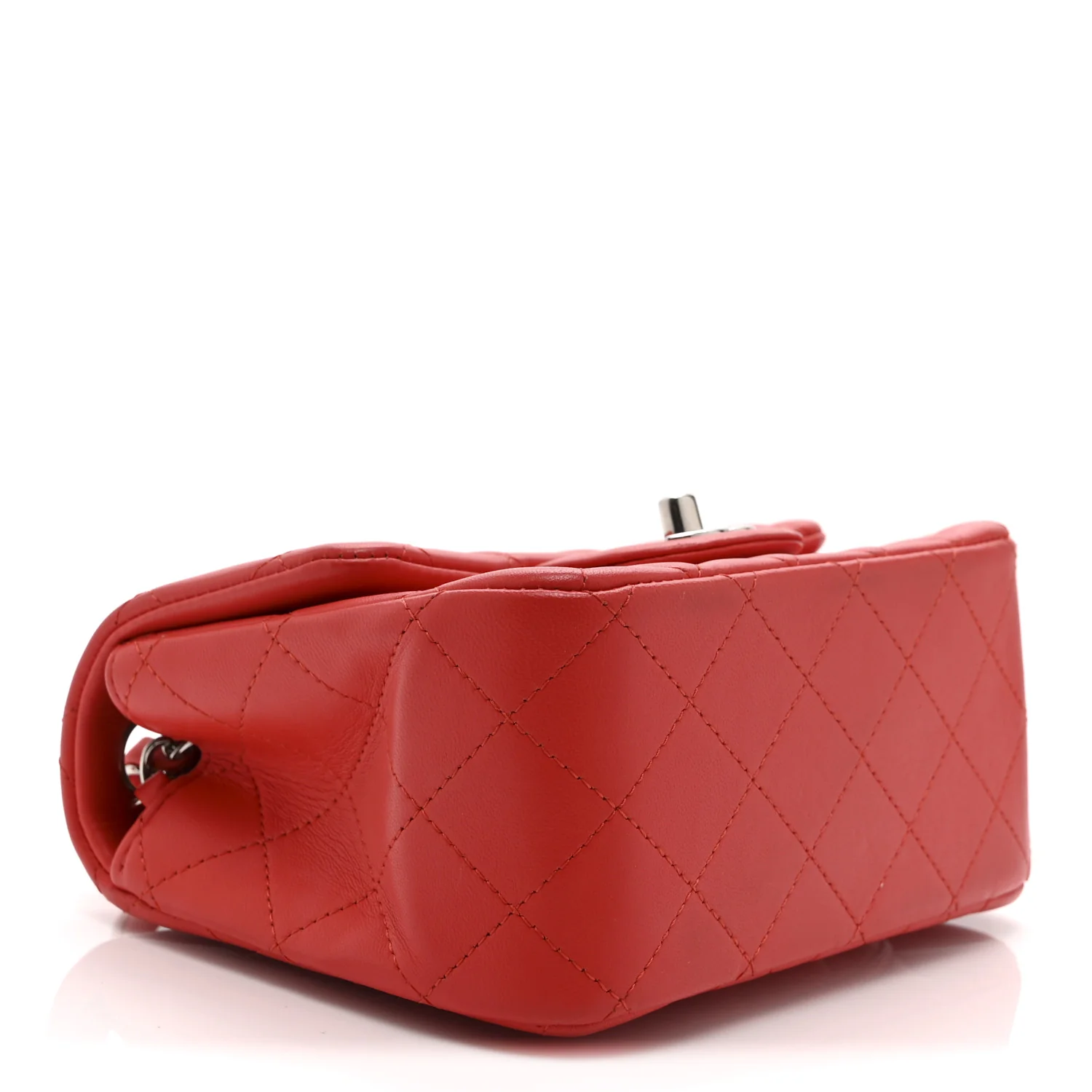 Lambskin Quilted Mini Square Flap Red - Image 9
