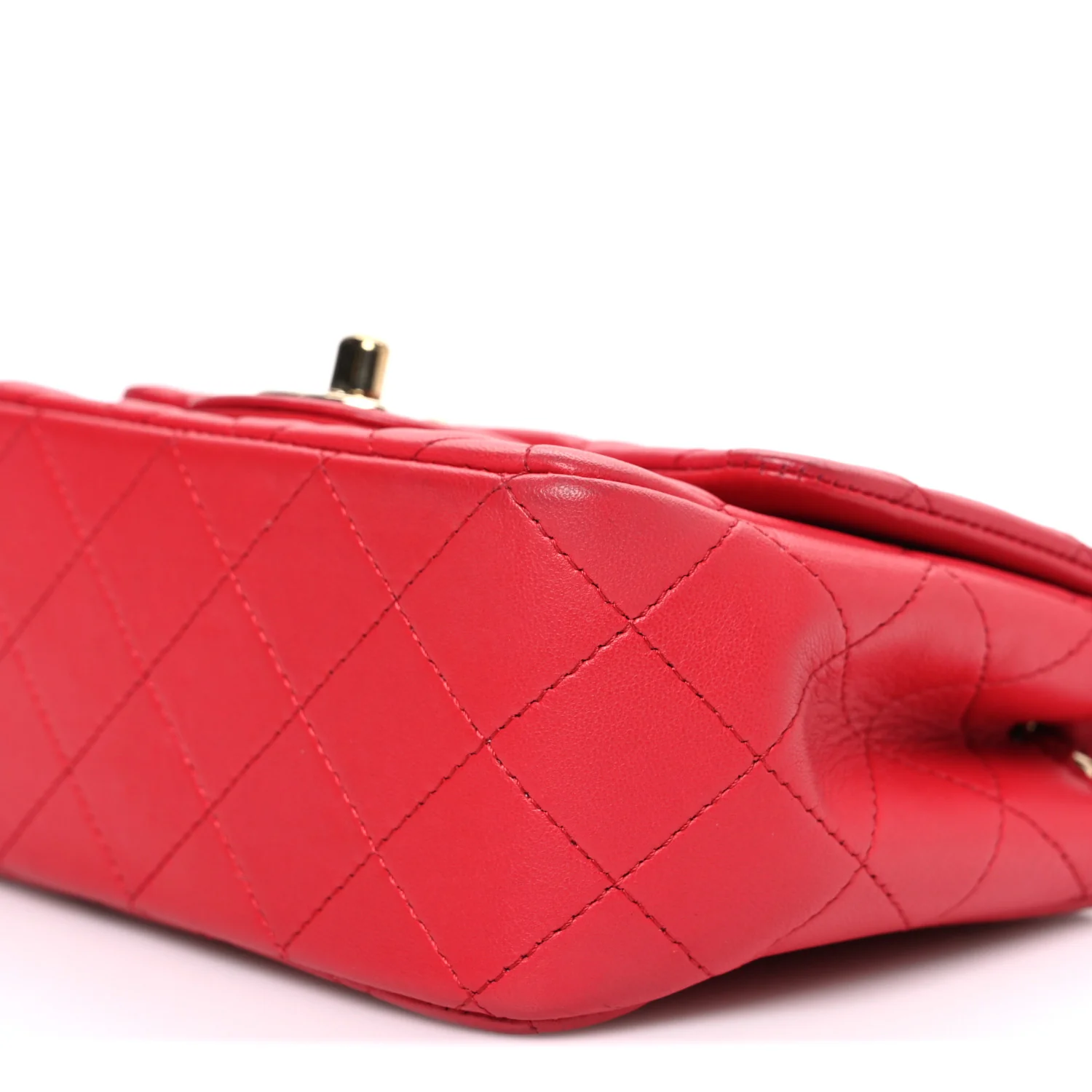 Lambskin Quilted Mini Square Flap Red - Image 10