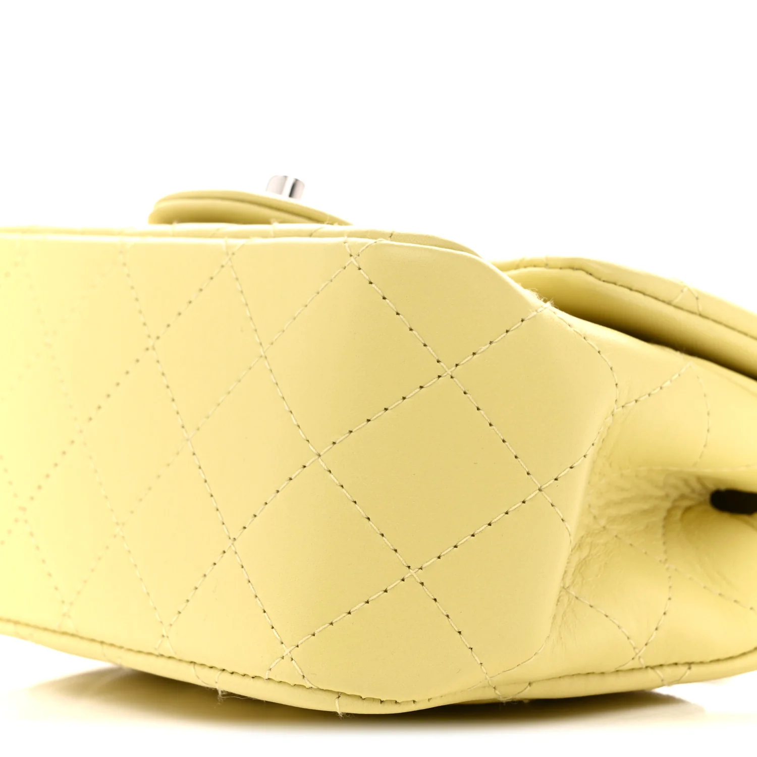 Lambskin Quilted Mini Square Flap Yellow - Image 10