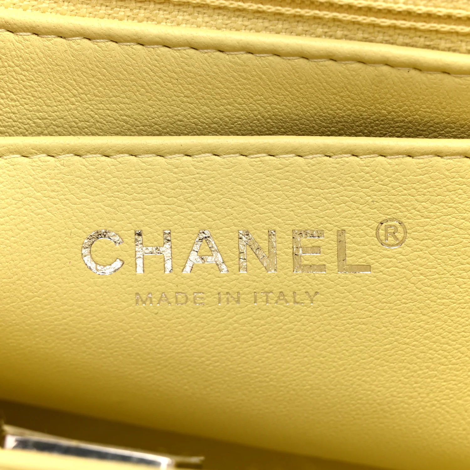 Lambskin Quilted Mini Square Flap Yellow - Image 6