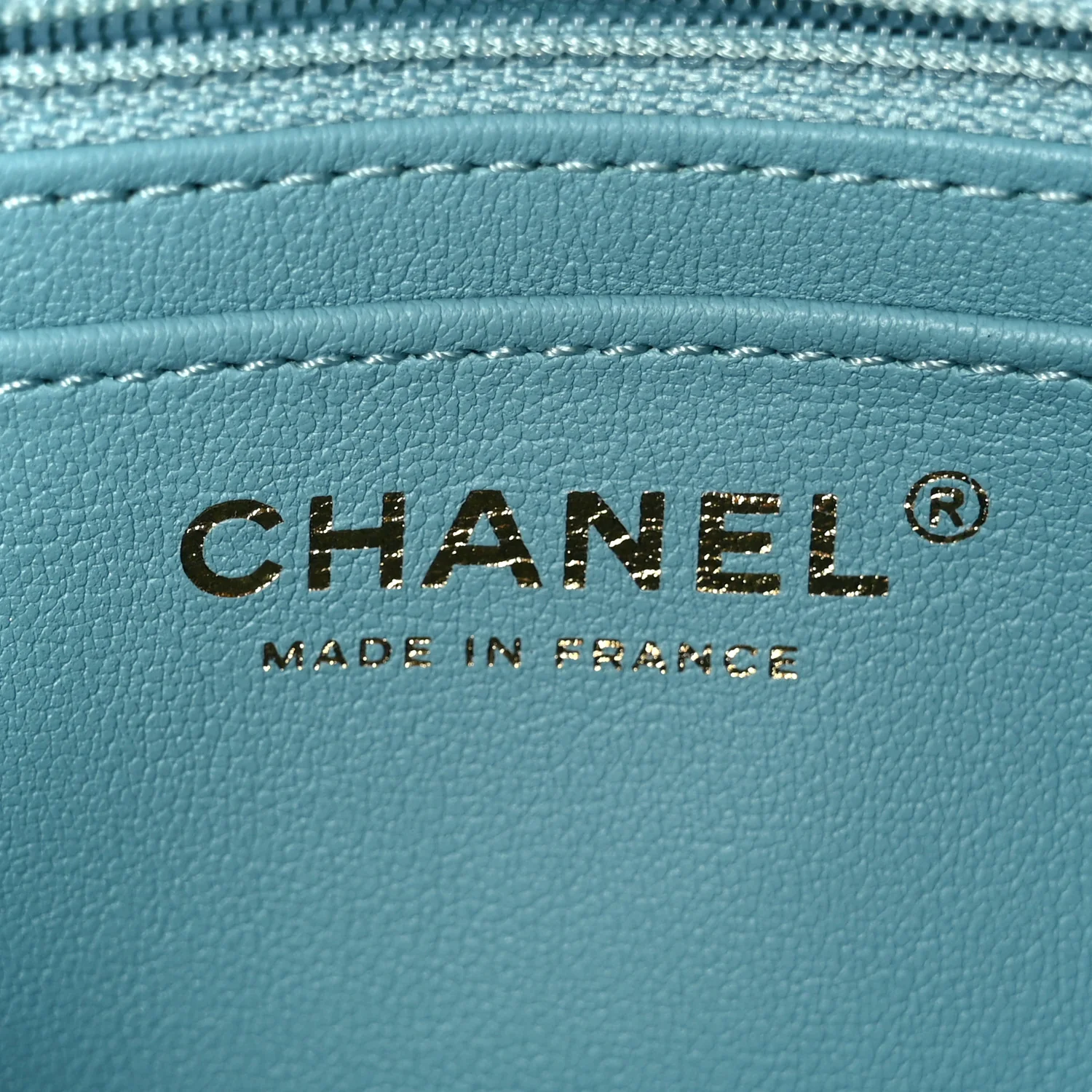 Lambskin Quilted Mini Strass On Top Flap Blue - Image 6