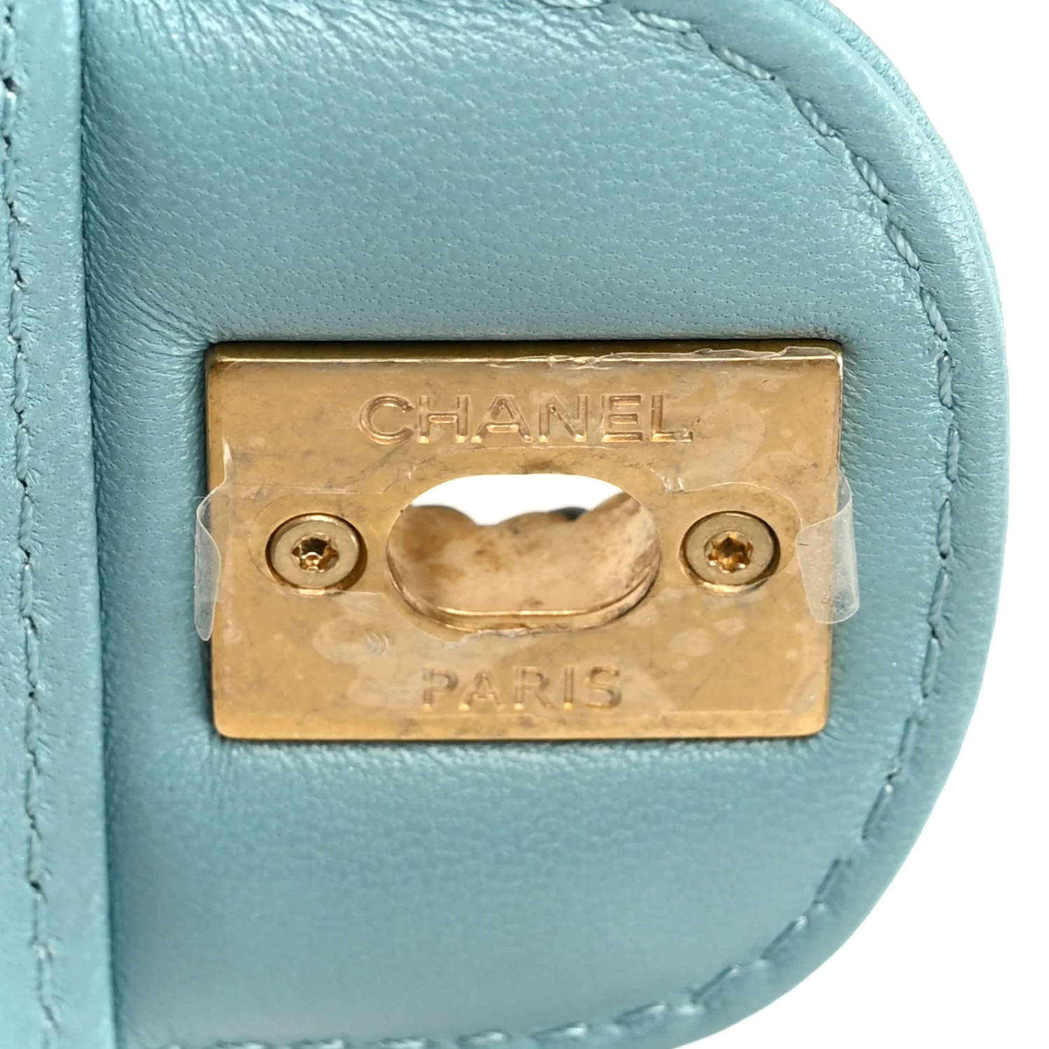 Lambskin Quilted Mini Strass On Top Flap Blue - Image 7