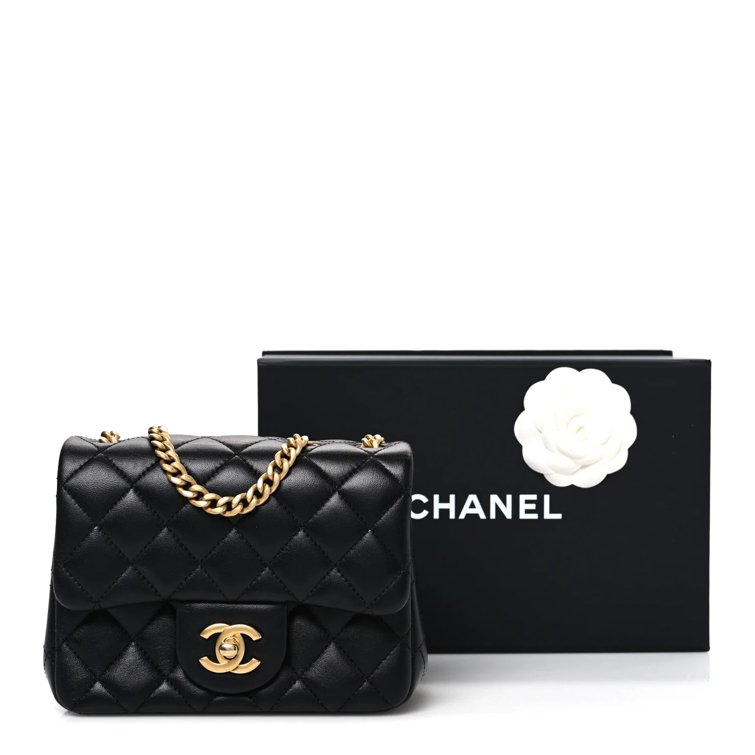 Lambskin Quilted Mini Sweet Camellia Flap Black - Image 11