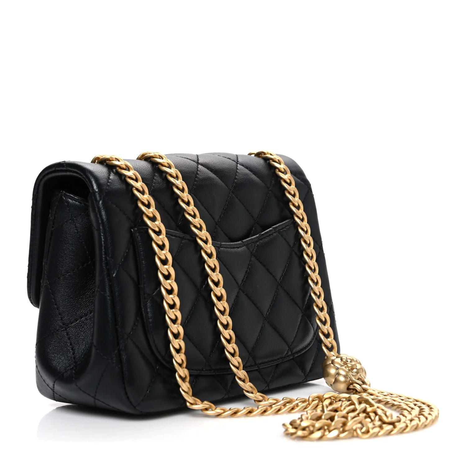 Lambskin Quilted Mini Sweet Camellia Flap Black - Image 3