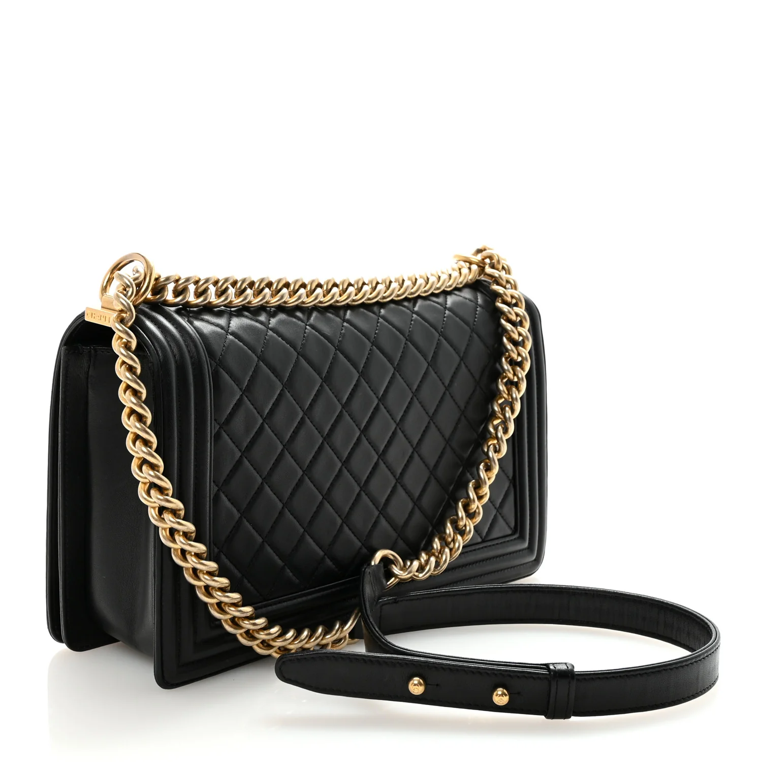 Lambskin Quilted New Medium Boy Flap Black - Image 3
