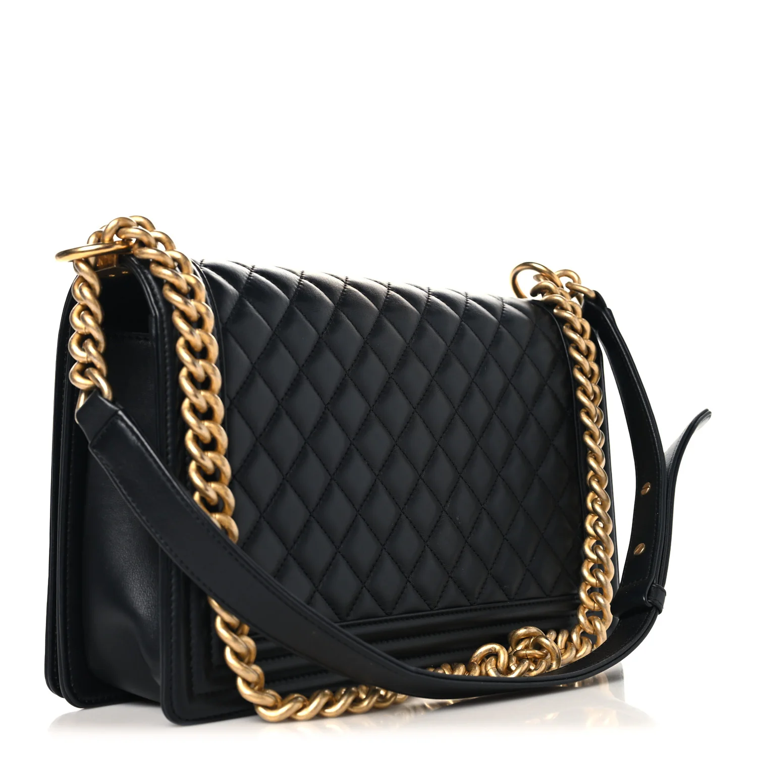 Lambskin Quilted New Medium Boy Flap Black - Image 3