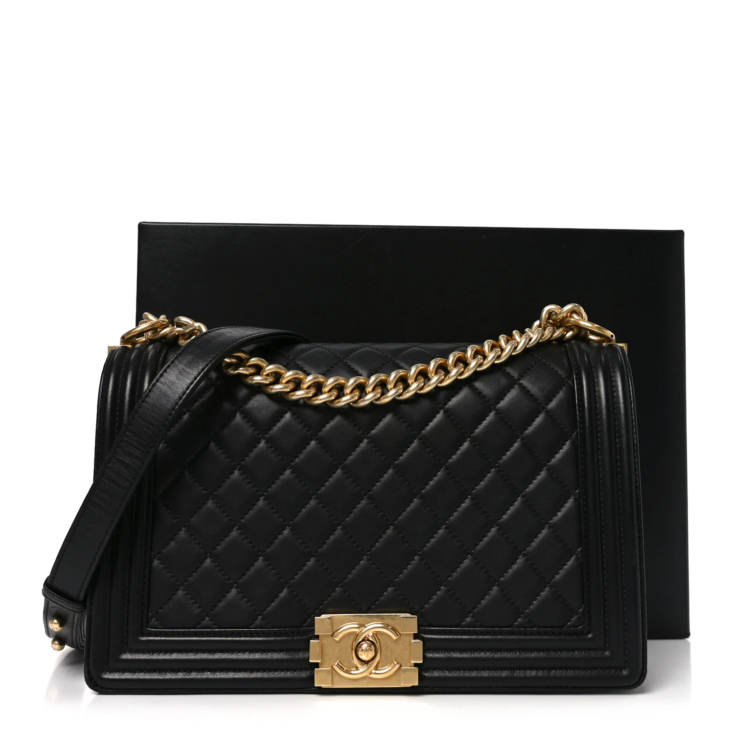 Lambskin Quilted New Medium Boy Flap Black - Image 11