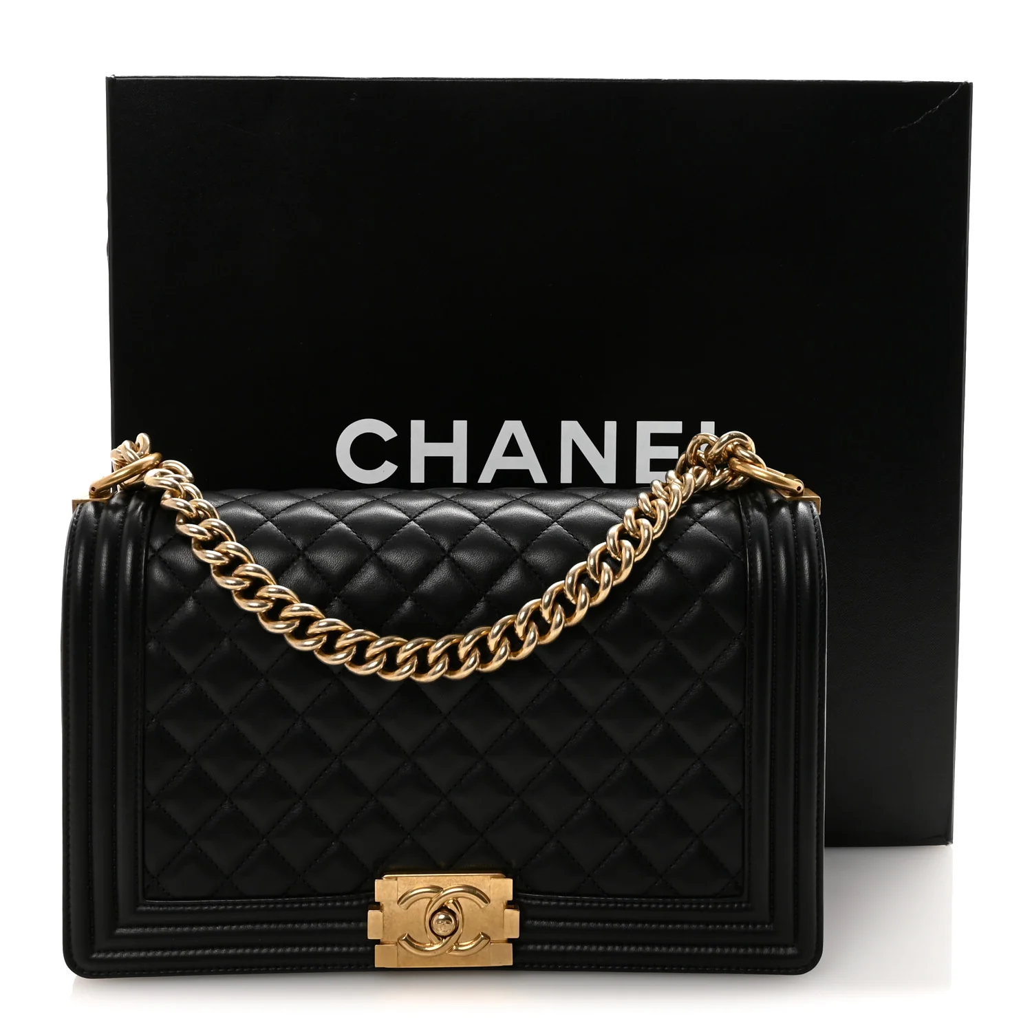 Lambskin Quilted New Medium Boy Flap Black - Image 11