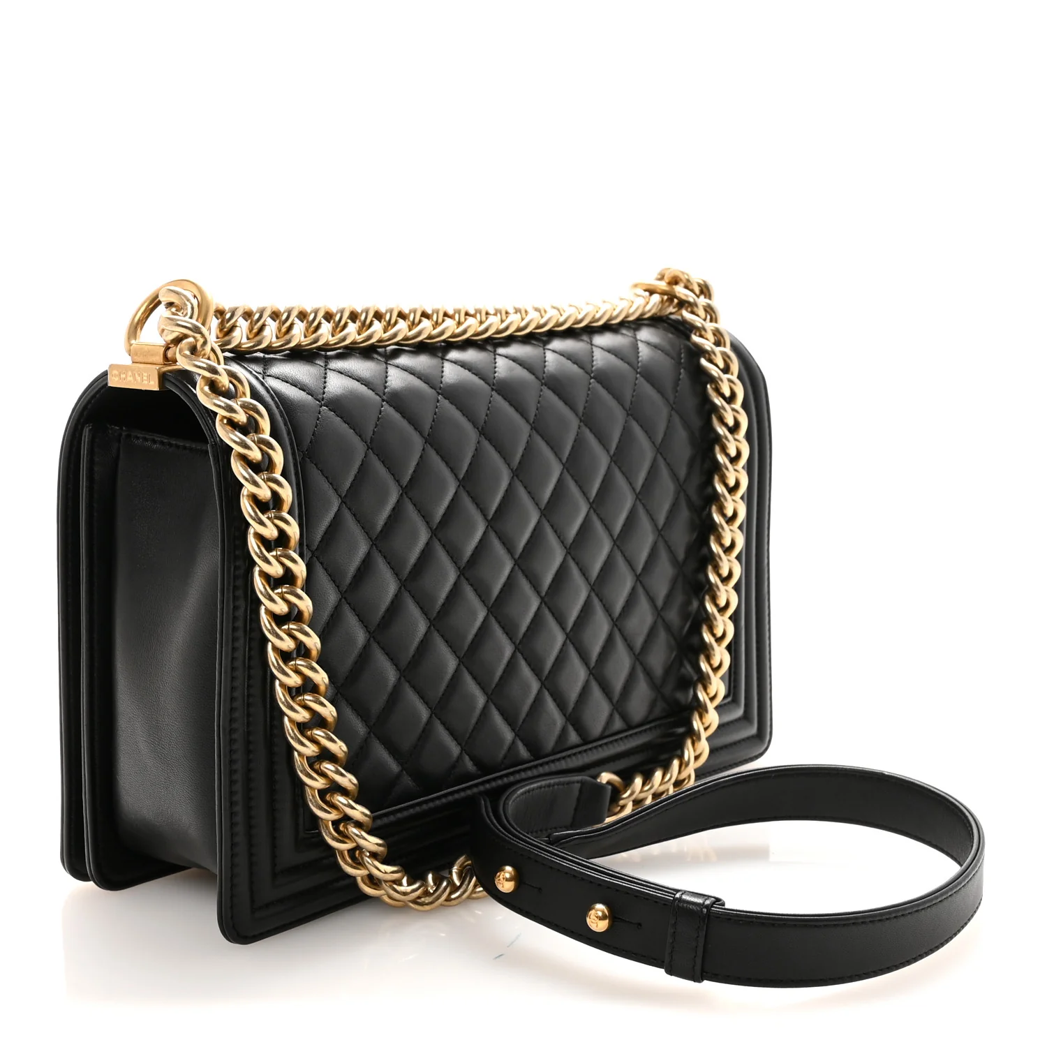 Lambskin Quilted New Medium Boy Flap Black - Image 3