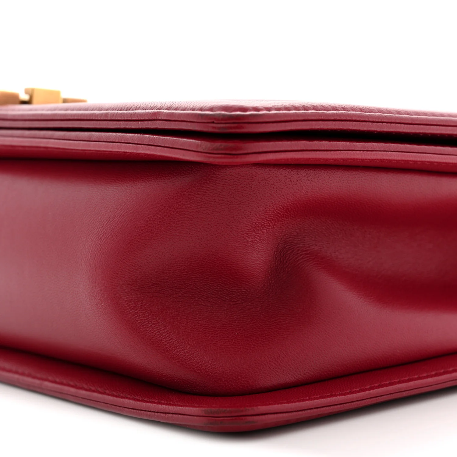 Lambskin Quilted New Medium Boy Flap Dark Red - Image 10